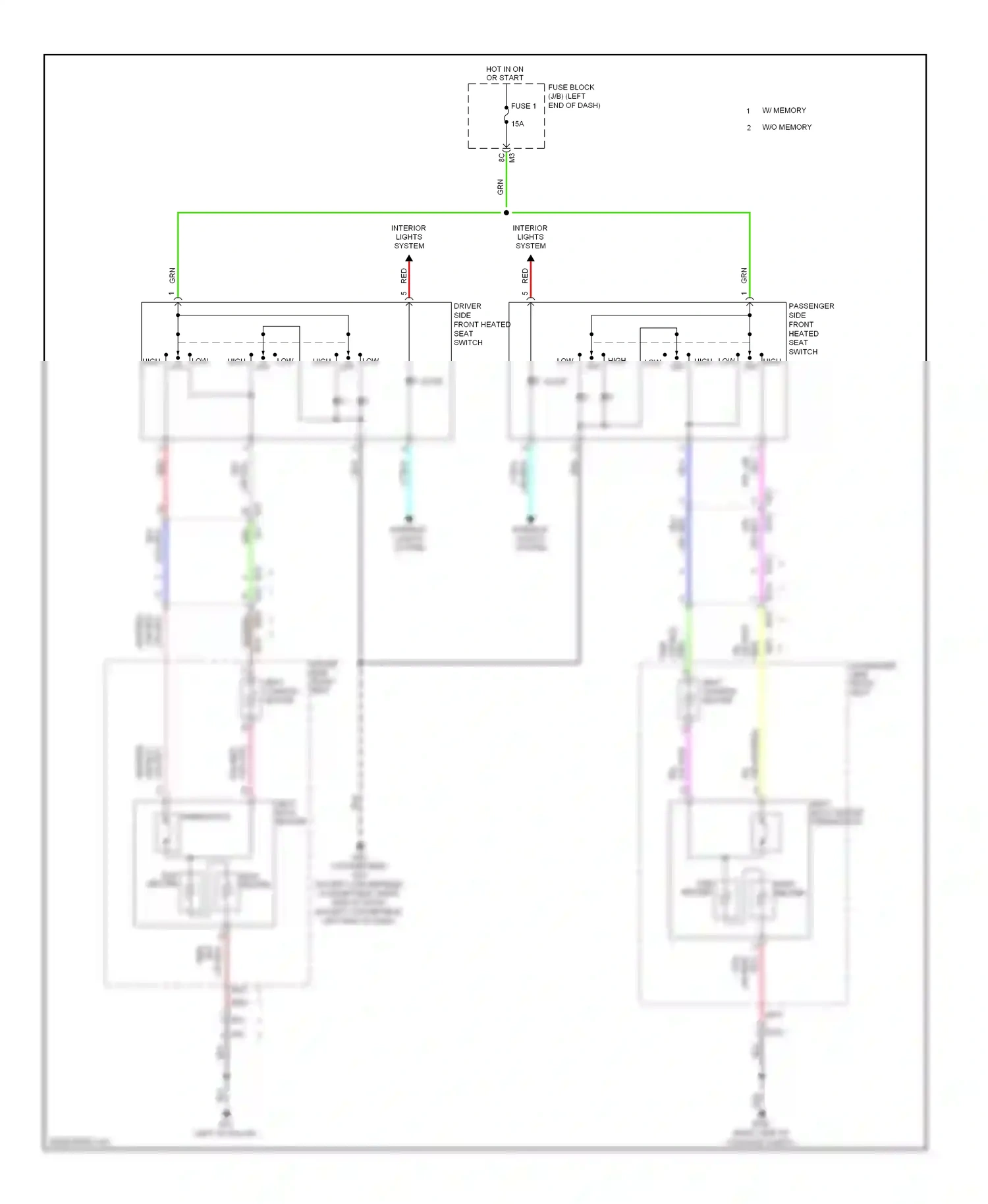 Wiring diagram w/o memory for Nissan Murano Z51 facelift 2 (2011-2015) (1 of 3)