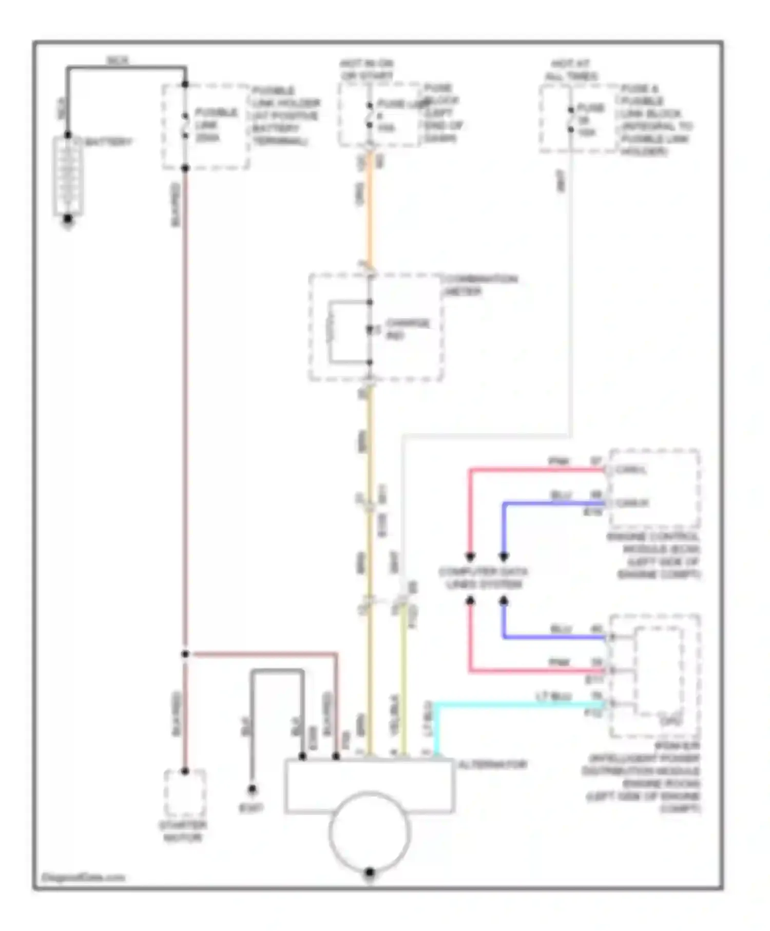 Murano Nissan Z51 facelift (2010-2012): Charging circuit