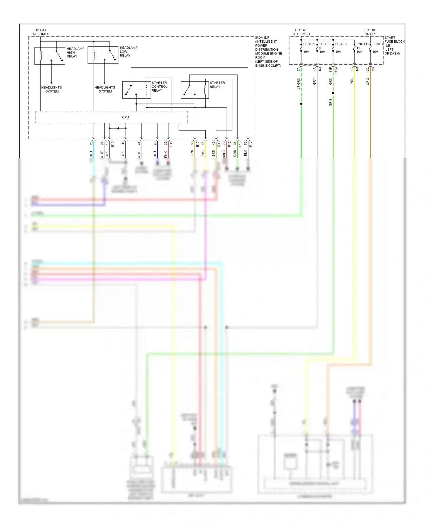 Wiring diagram combination meter for Nissan Murano Z51 facelift (2010-2012) (2 of 19)