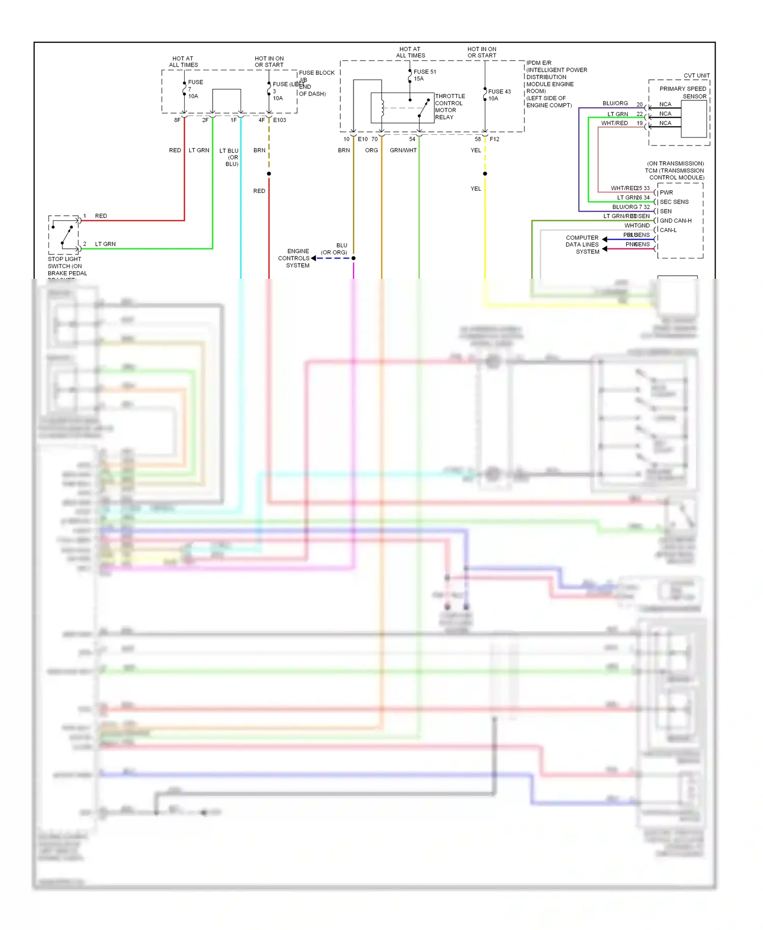 Wiring diagram combination meter for Nissan Murano Z51 facelift (2010-2012) (5 of 19)
