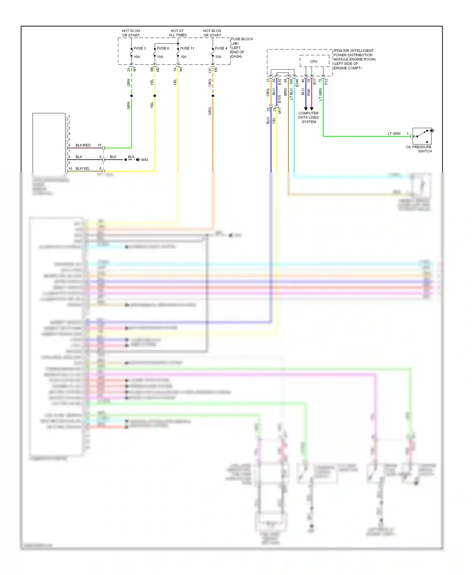 Wiring diagram cvt shift selector for Nissan Murano Z51 facelift (2010-2012) (2 of 3)