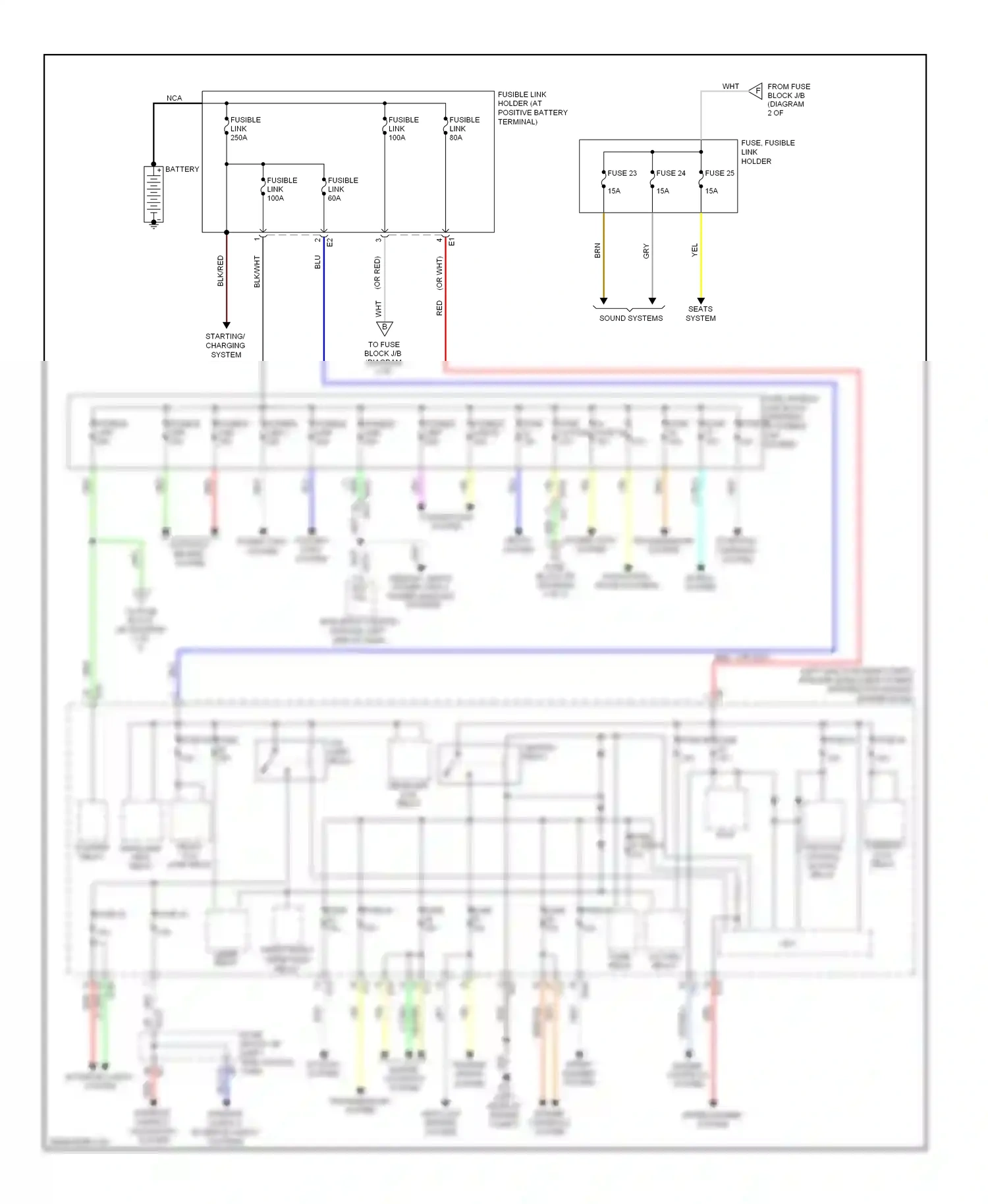 Wiring diagram distribution module engine room) for Nissan Murano Z51 facelift (2010-2012) (1 of 1)