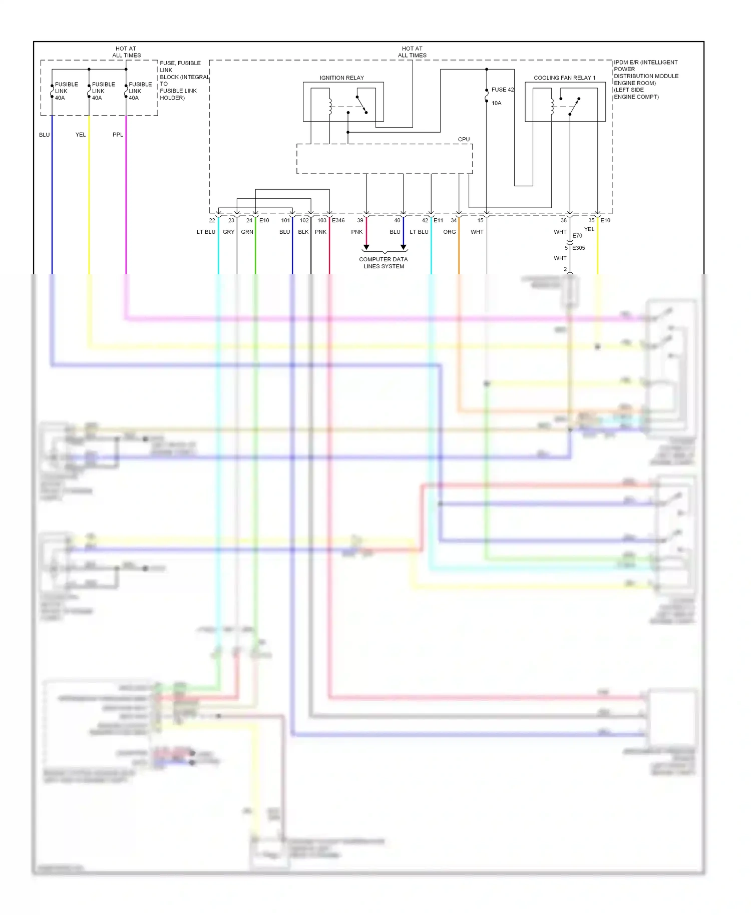 Wiring diagram engine compt) for Nissan Murano Z51 facelift (2010-2012) (2 of 2)
