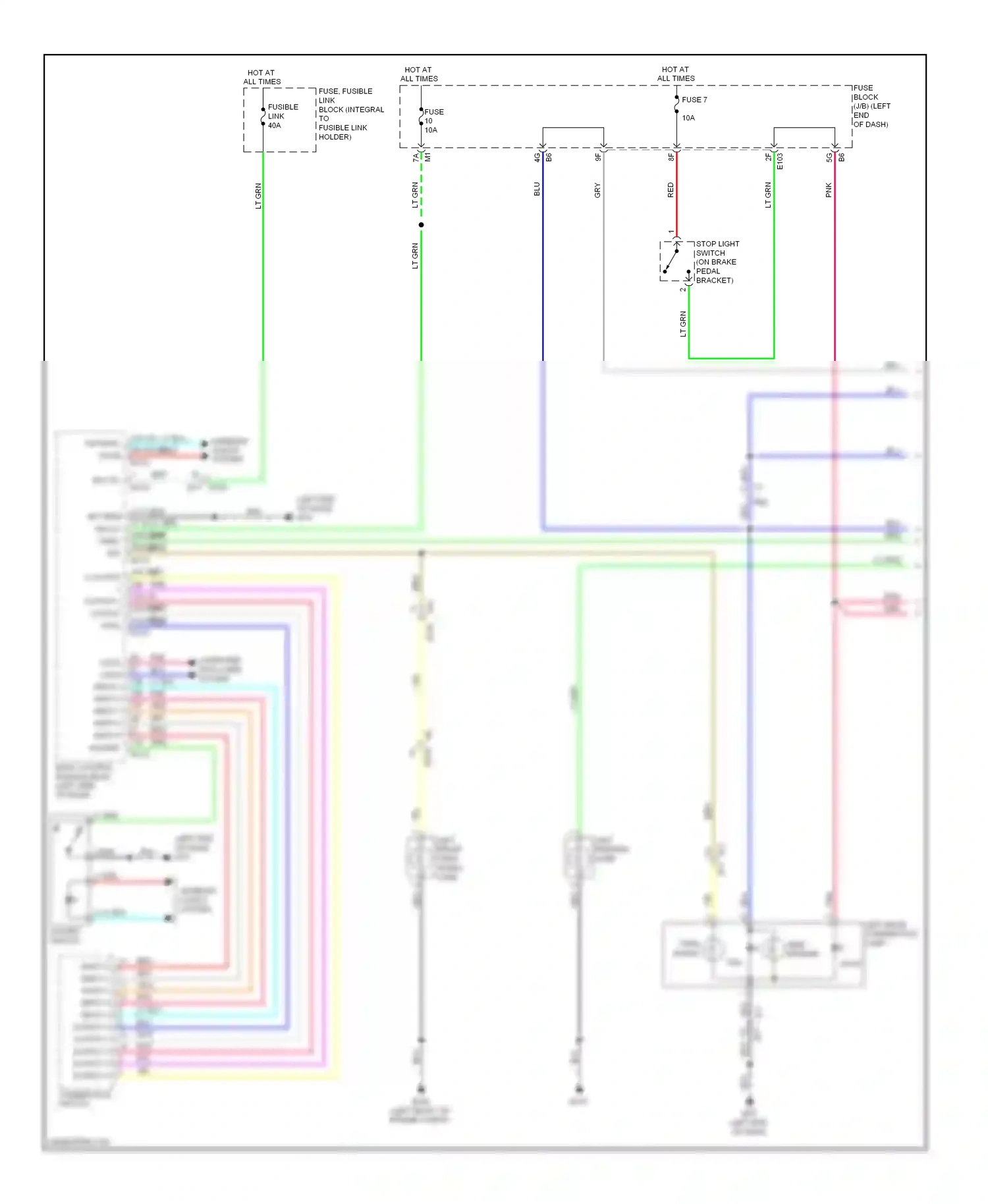 Wiring diagram hazard switch for Nissan Murano Z51 facelift (2010-2012) (1 of 2)