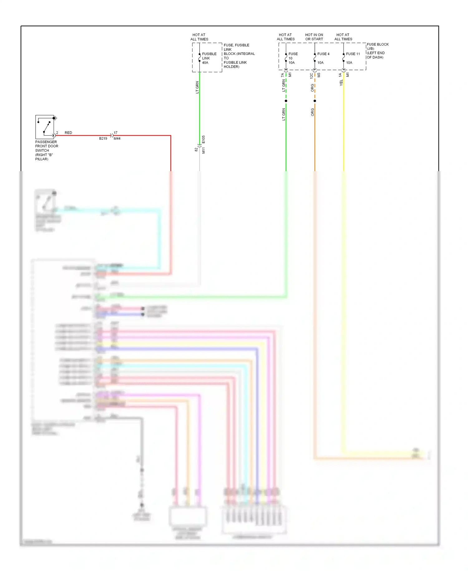 Wiring diagram input 5 for Nissan Murano Z51 facelift (2010-2012) (1 of 3)