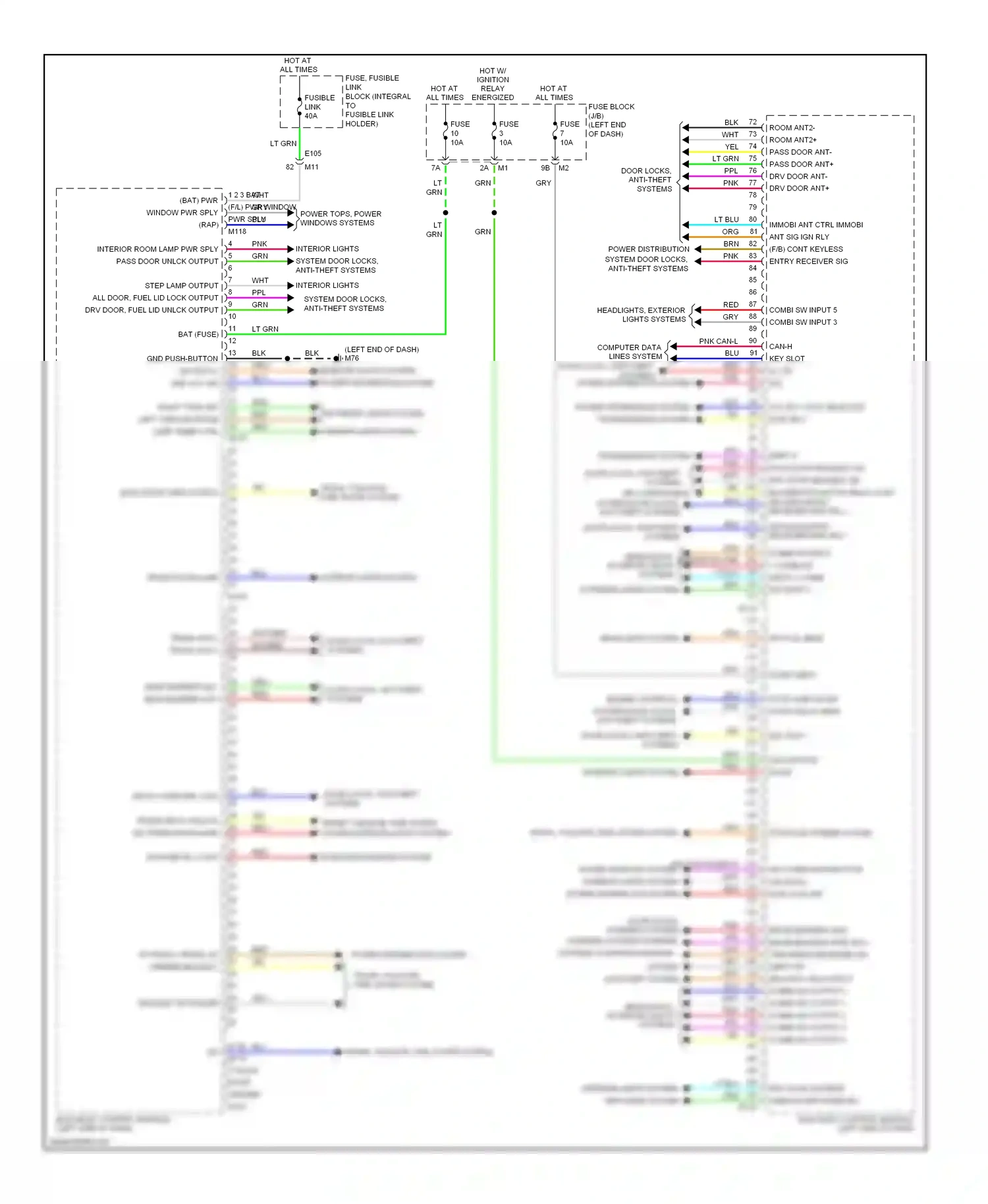 Wiring diagram interior lights system power distribution system for Nissan Murano Z51 facelift (2010-2012) (1 of 1)