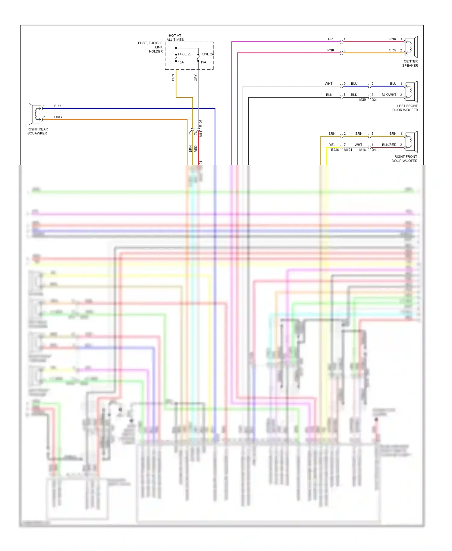 Wiring diagram left front twiddler for Nissan Murano Z51 facelift (2010-2012) (3 of 3)