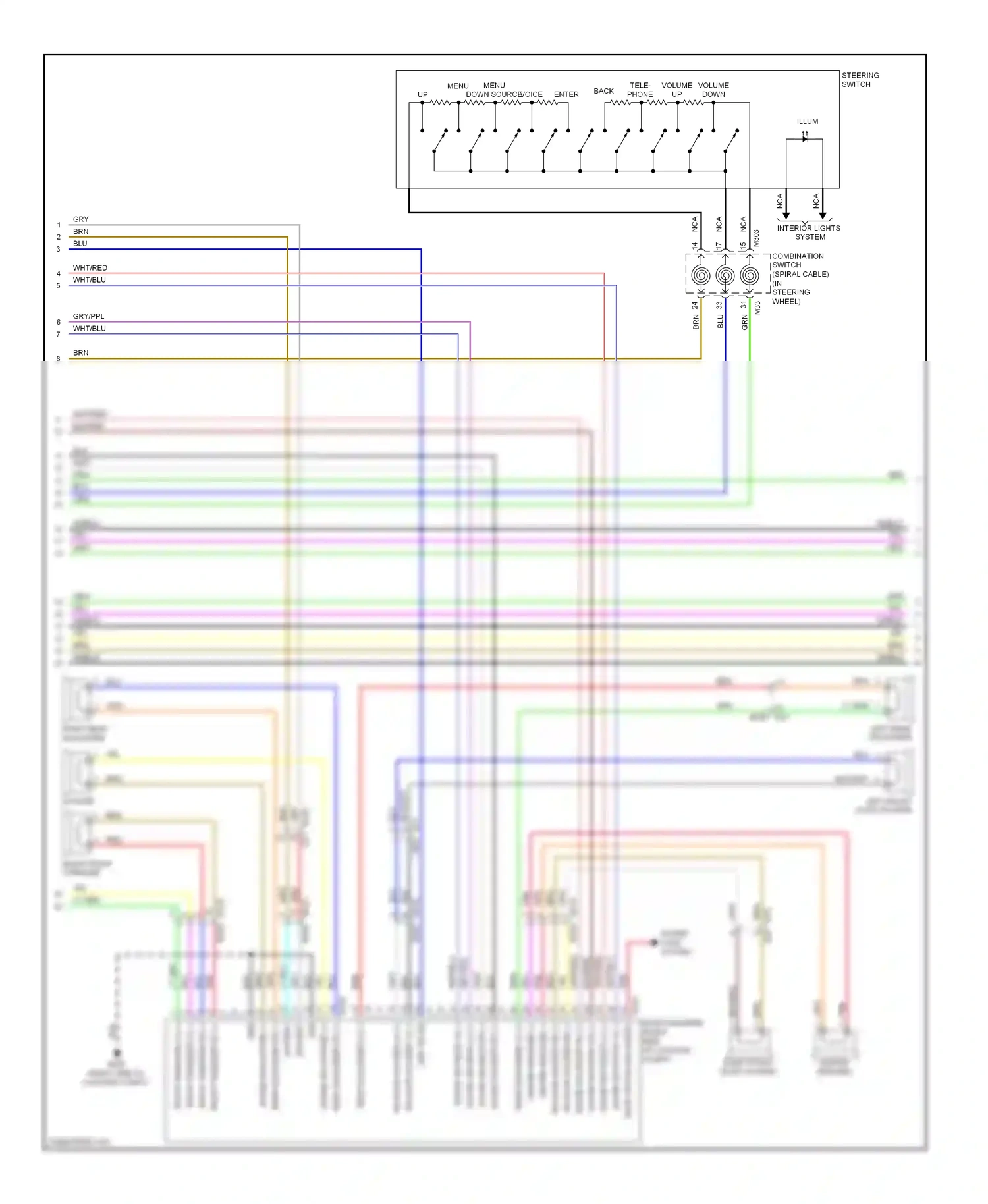 Wiring diagram menu menu voice enter down source up for Nissan Murano Z51 facelift (2010-2012) (1 of 2)