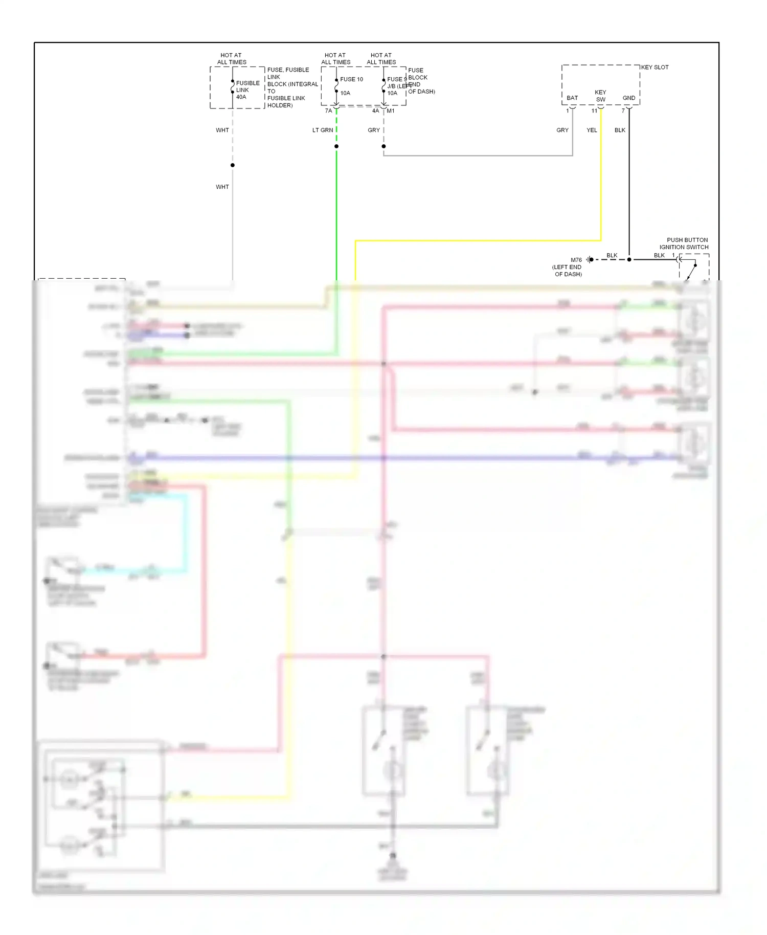 Wiring diagram push button ignition switch for Nissan Murano Z51 facelift (2010-2012) (2 of 5)