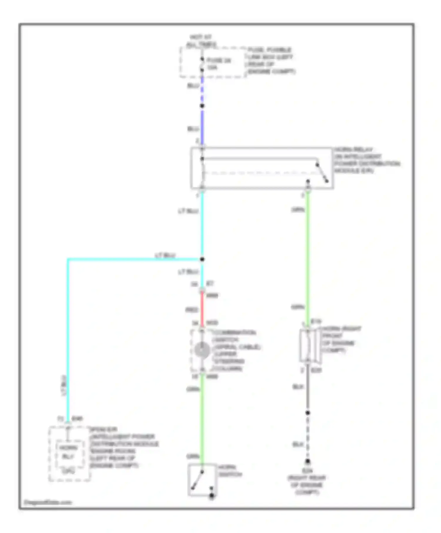 Note Nissan E12 (2012-2016): Horn circuit
