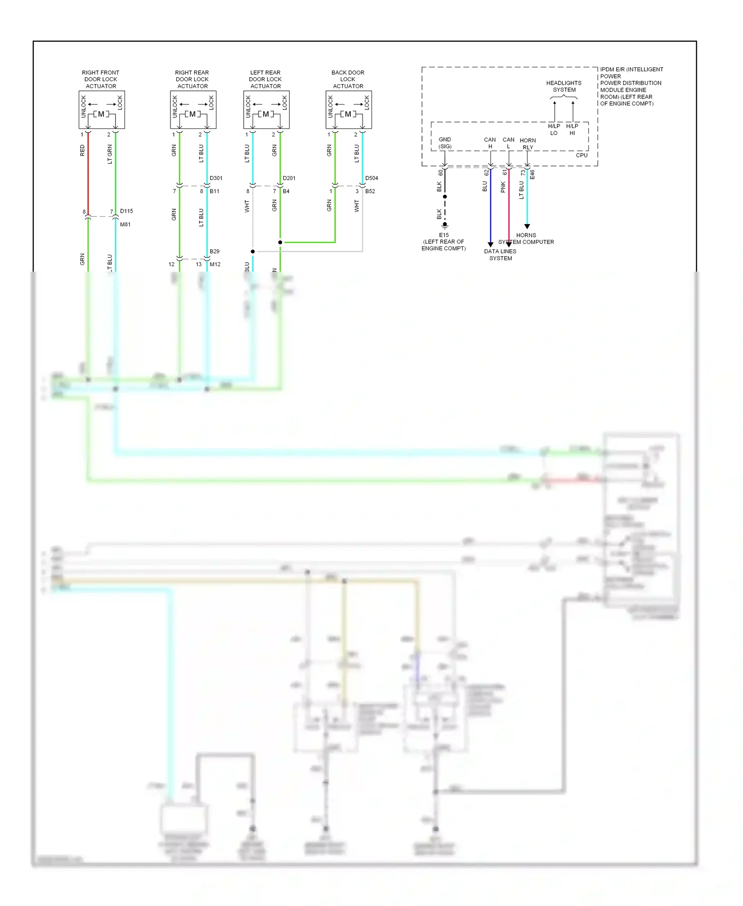 Nissan Note E12 (2012-2016) actuator wiring diagram  (3 of 5)