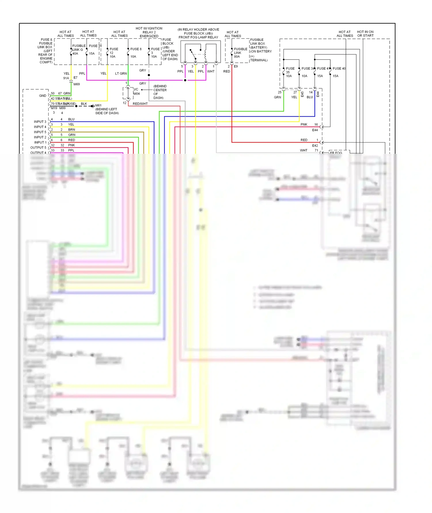 Nissan Note E12 (2012-2016) body control module (bcm) (behind left wiring diagram  (1 of 2)