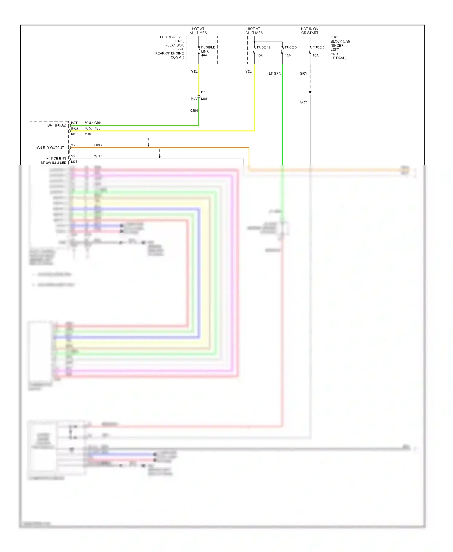Nissan Note E12 (2012-2016) body control module (bcm) (behind left wiring diagram  (2 of 2)