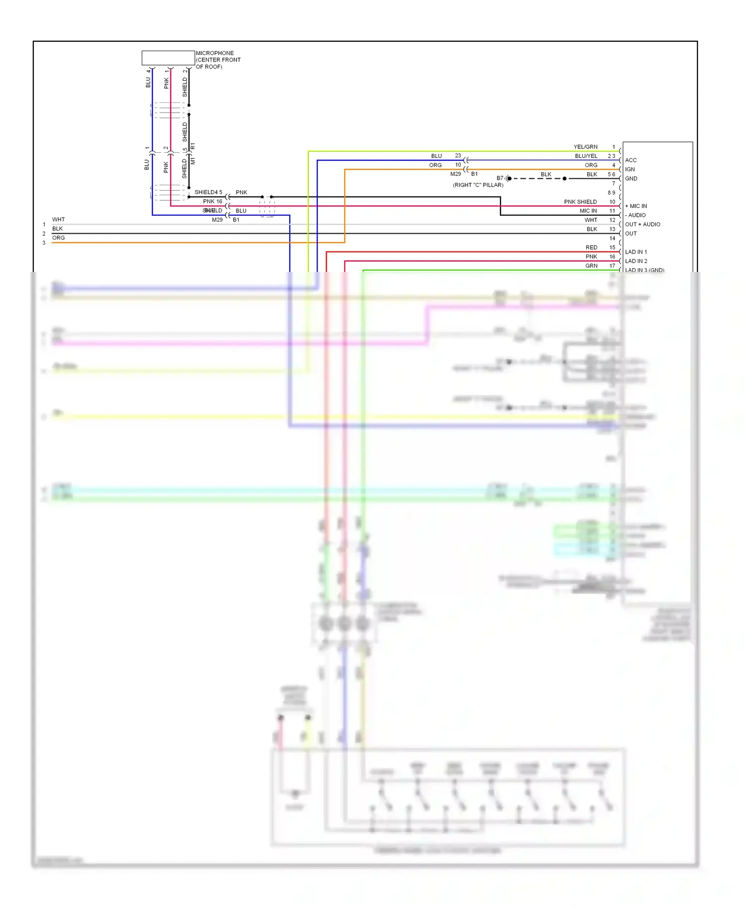 Nissan Note E12 (2012-2016) combination switch (spiral cable) wiring diagram  (2 of 2)
