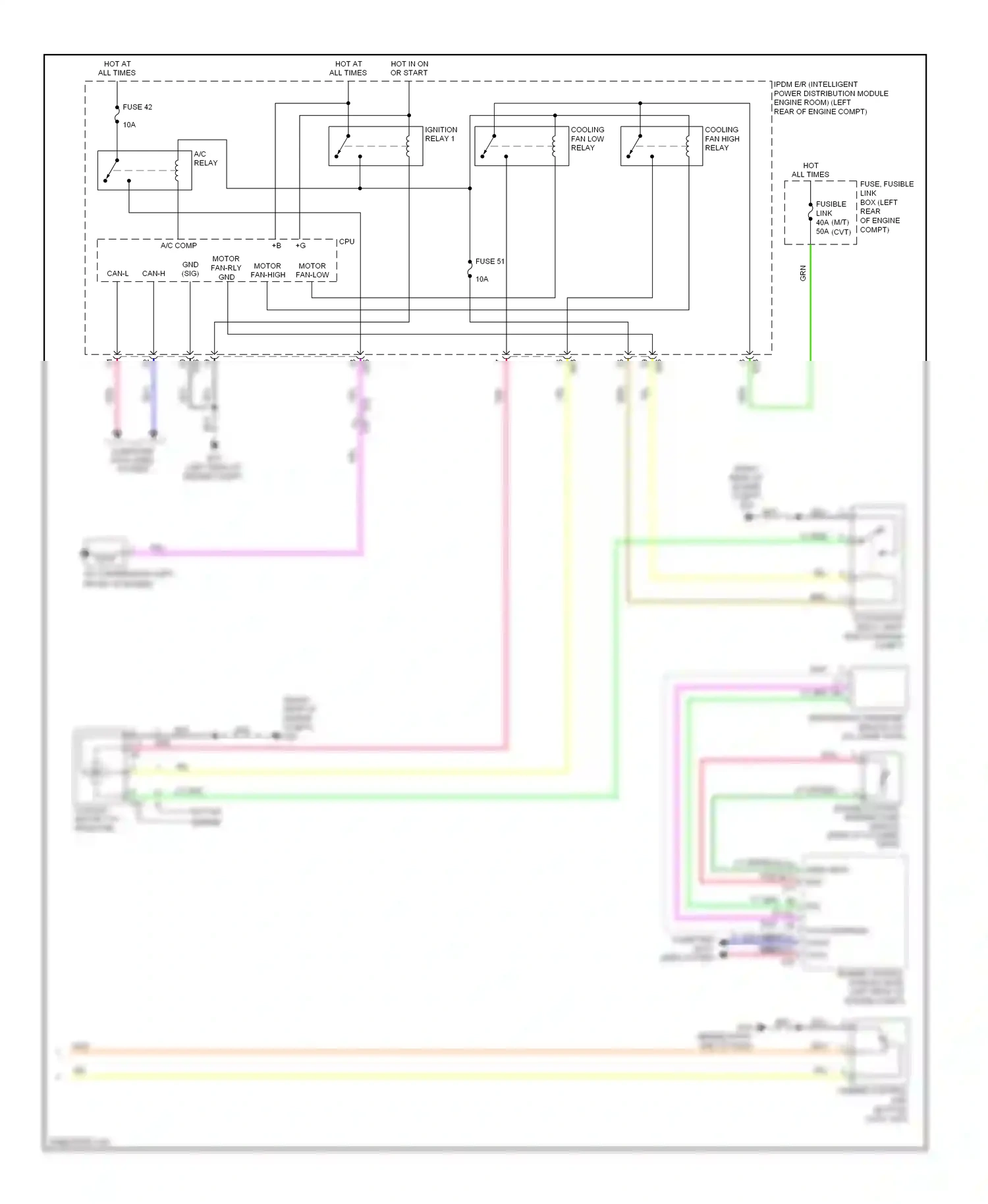 Nissan Note E12 (2012-2016) engine control module (ecm) (left rear of engine compt) wiring diagram  (2 of 2)