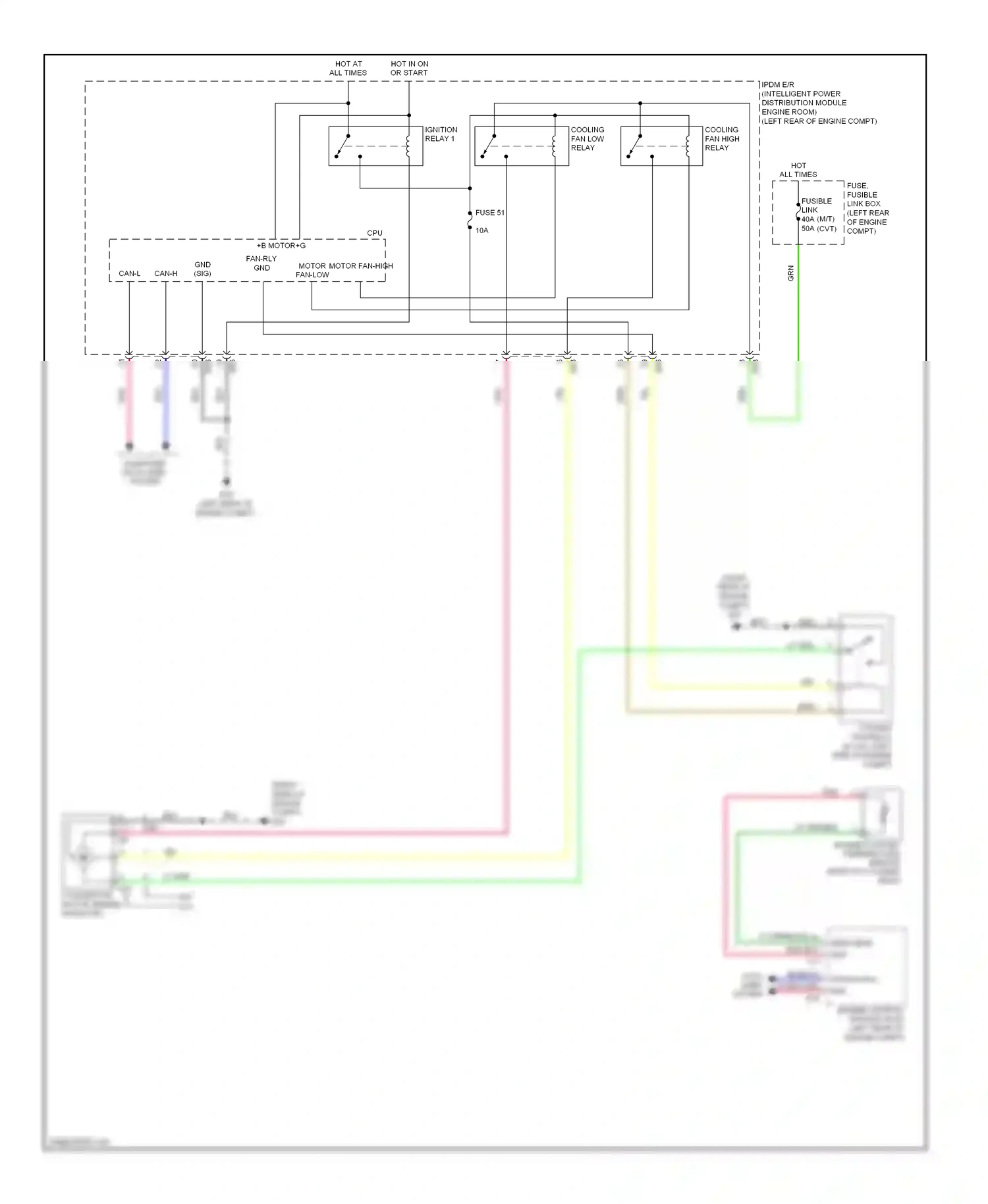 Nissan Note E12 (2012-2016) engine control module (ecm) (left rear of engine compt) wiring diagram  (1 of 2)