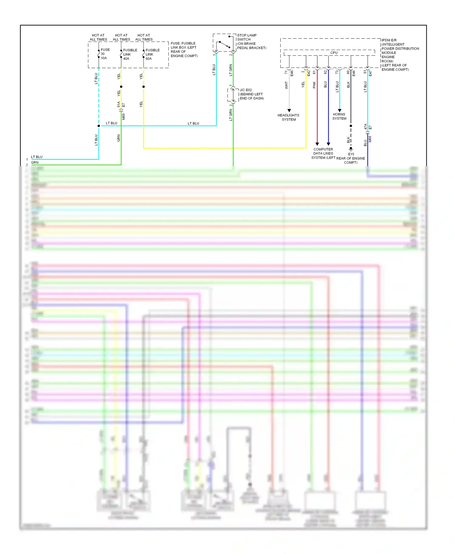 Nissan Note E12 (2012-2016) fuse wiring diagram  (5 of 13)