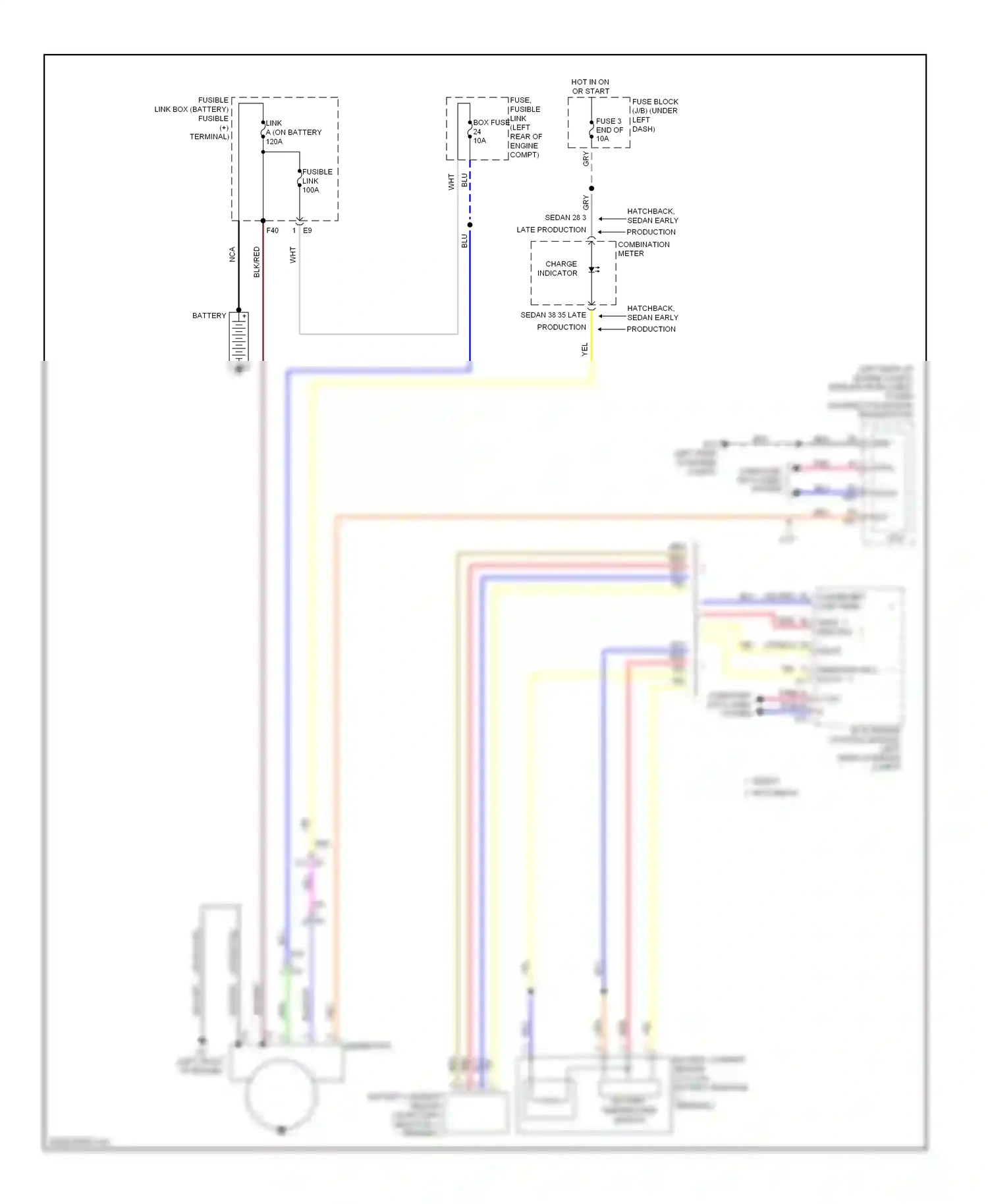 Nissan Note E12 (2012-2016) generator wiring diagram  (1 of 2)