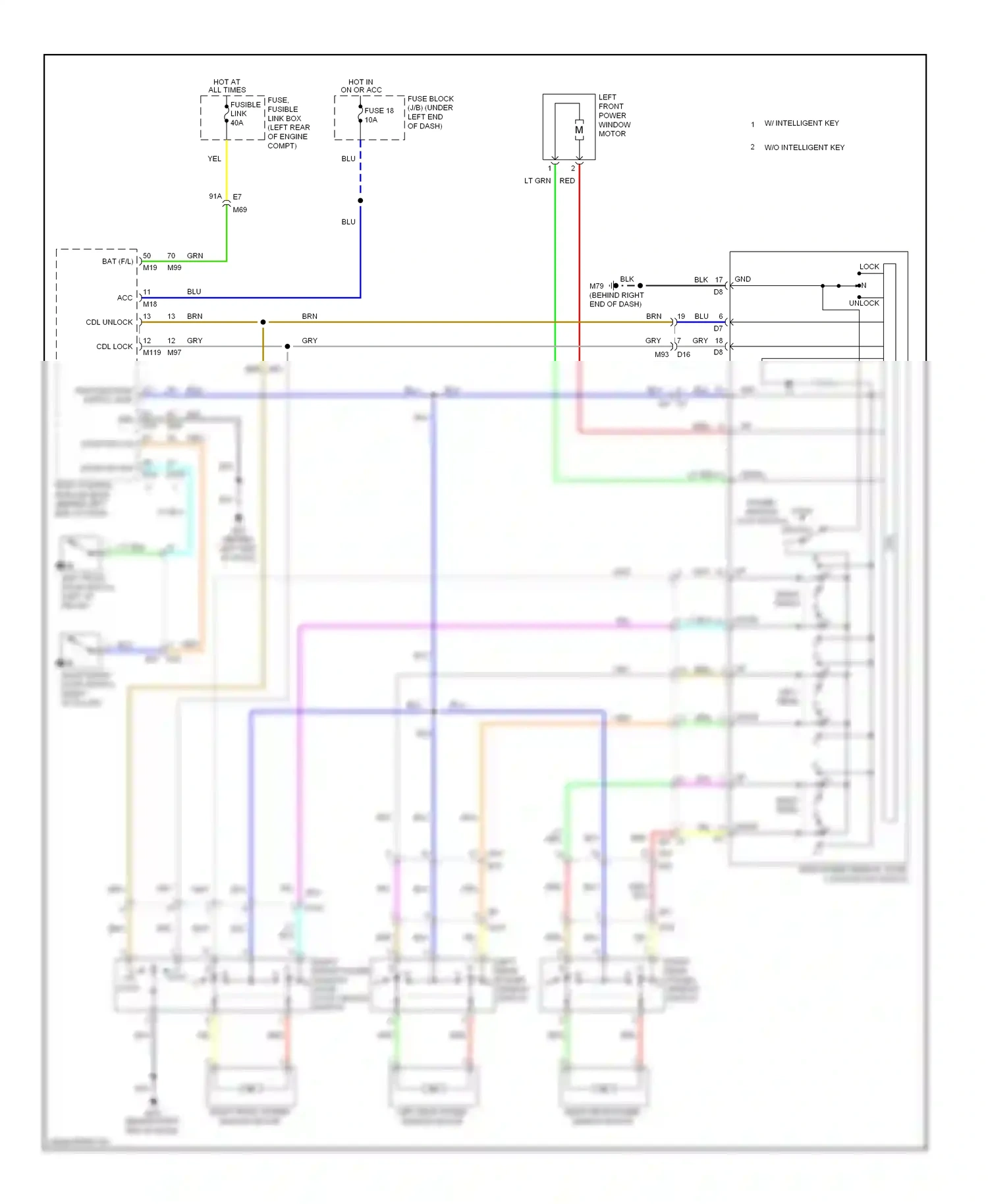 Nissan Note E12 (2012-2016) (left "b" pillar) wiring diagram  (1 of 1)