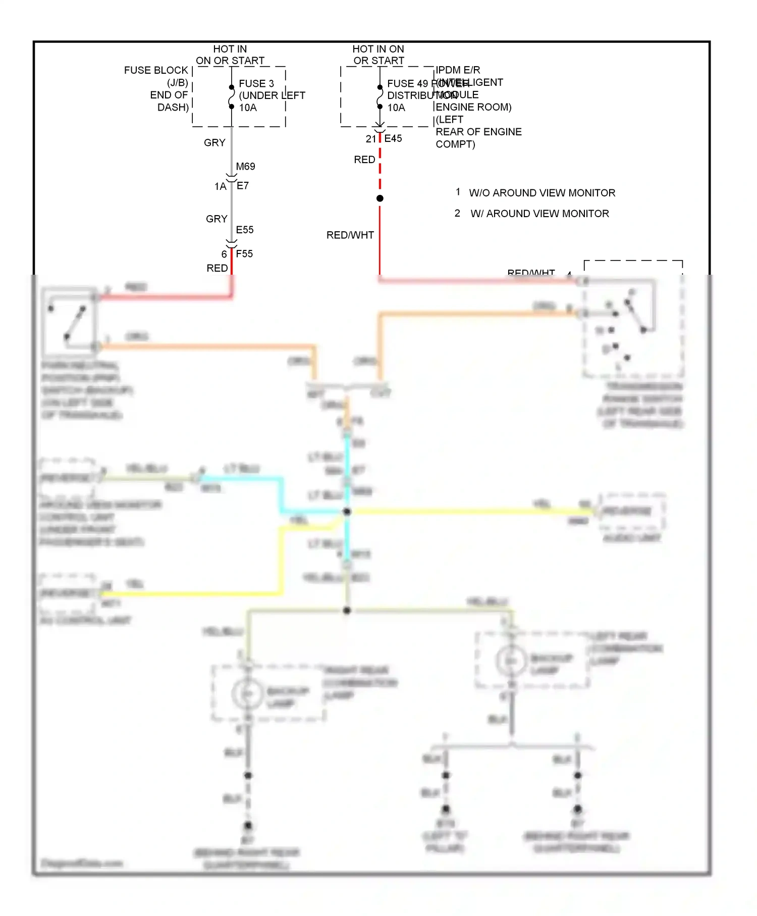 Nissan Note E12 (2012-2016) reverse wiring diagram  (1 of 4)