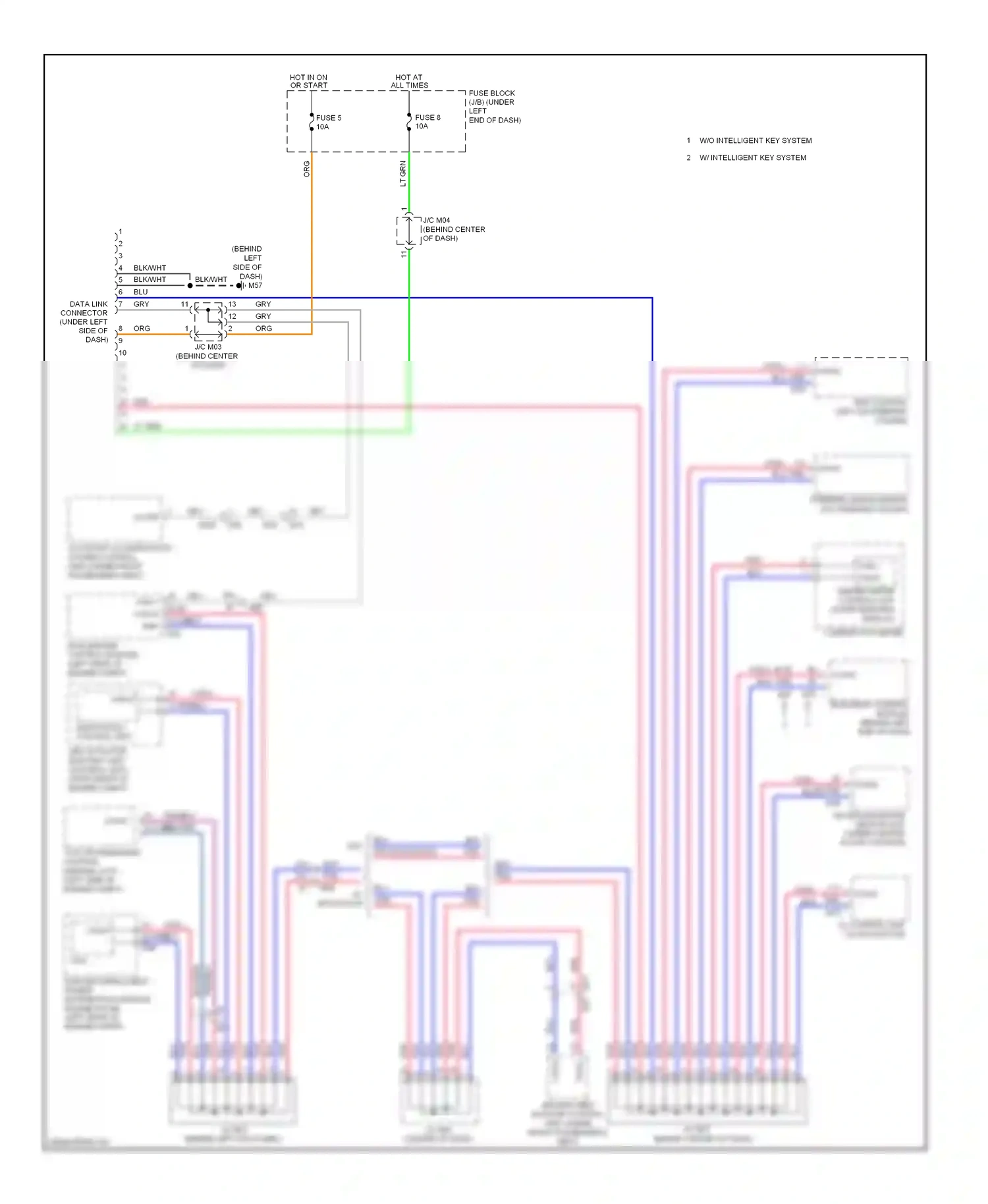 Nissan Note E12 (2012-2016) steering angle sensor (on steering column) wiring diagram  (2 of 2)