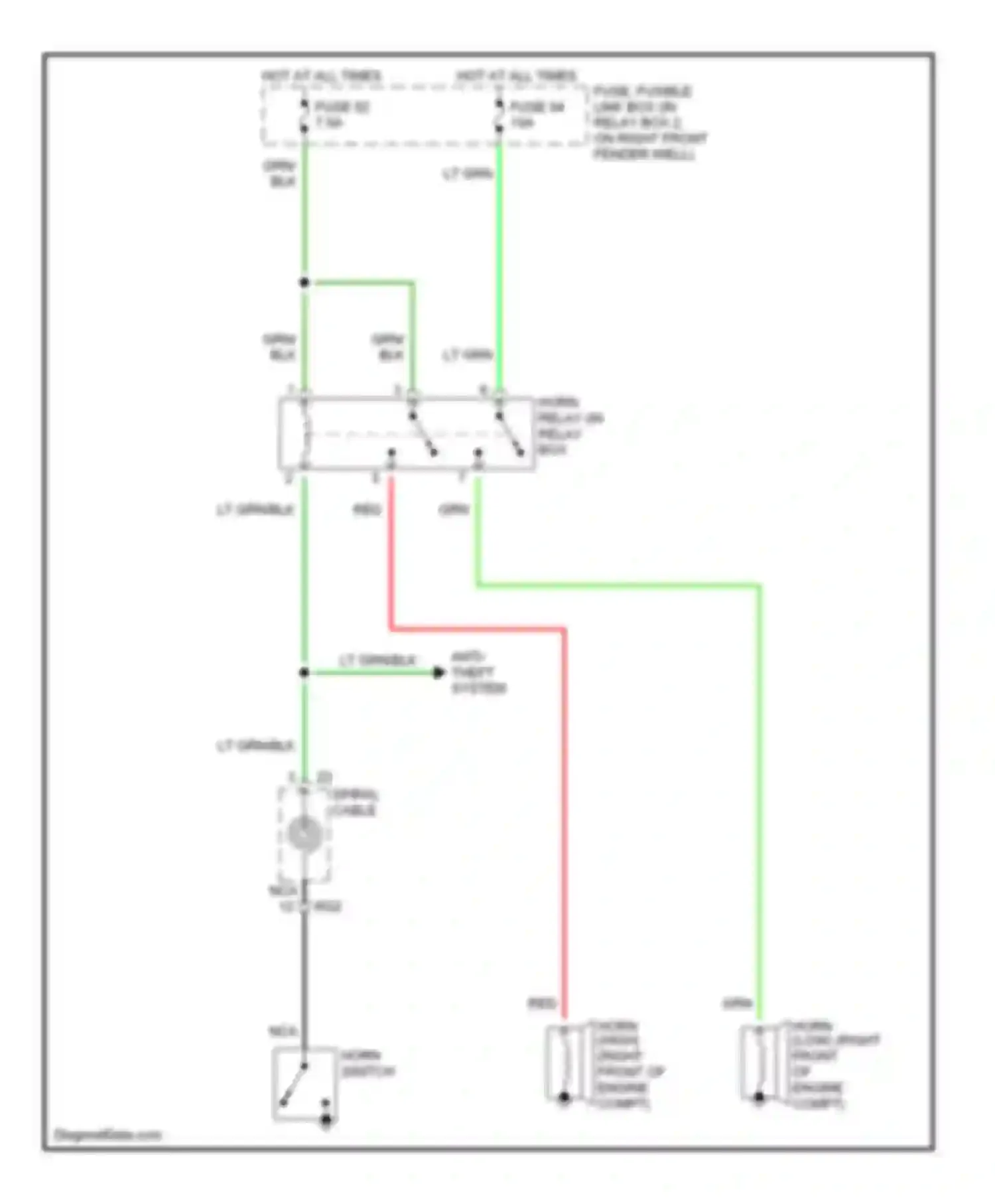 Pathfinder Nissan II (1995-2004): Horn circuit