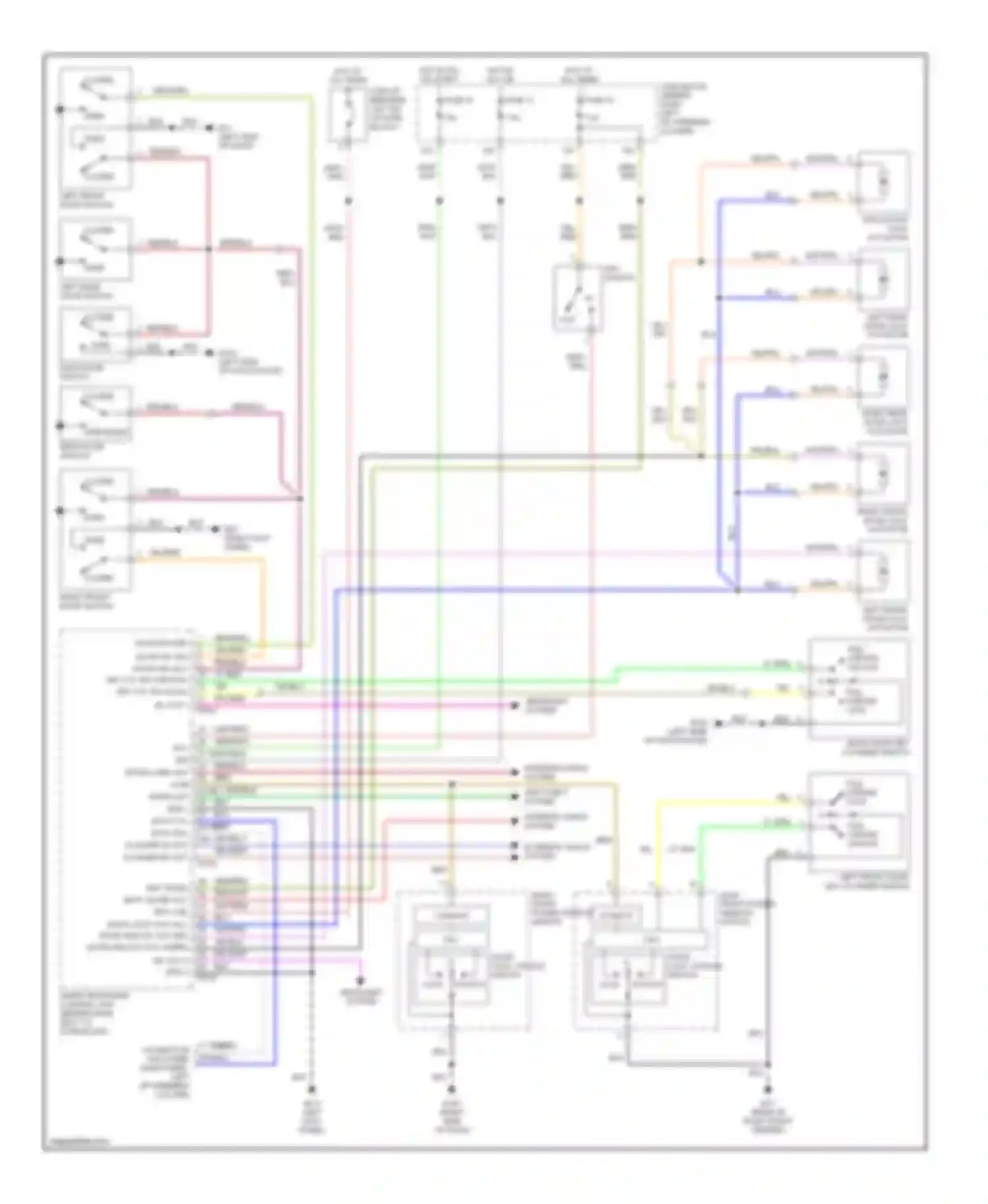 Pathfinder Nissan II (1995-2004): Power door lock circuit