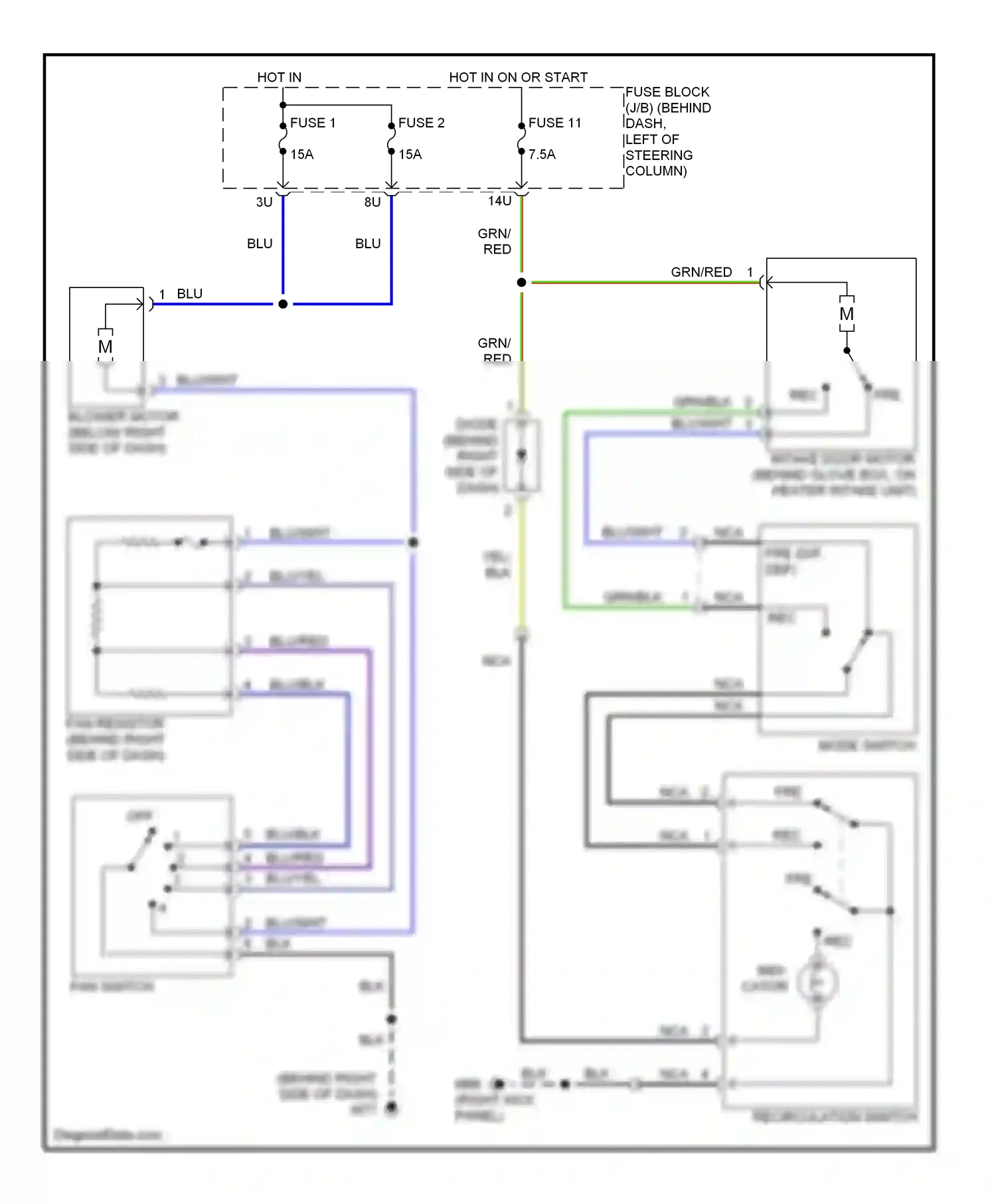 Wiring diagram blu for Nissan Pathfinder II (1995-2004) (8 of 35)