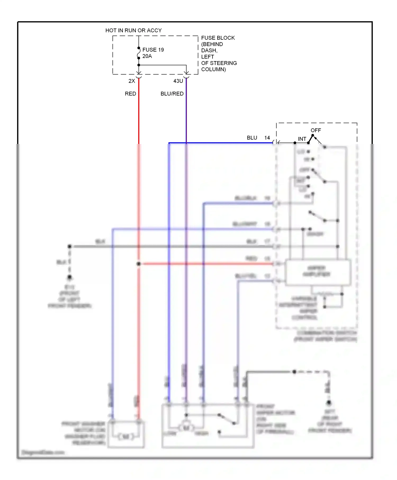 Wiring diagram blu for Nissan Pathfinder II (1995-2004) (34 of 35)