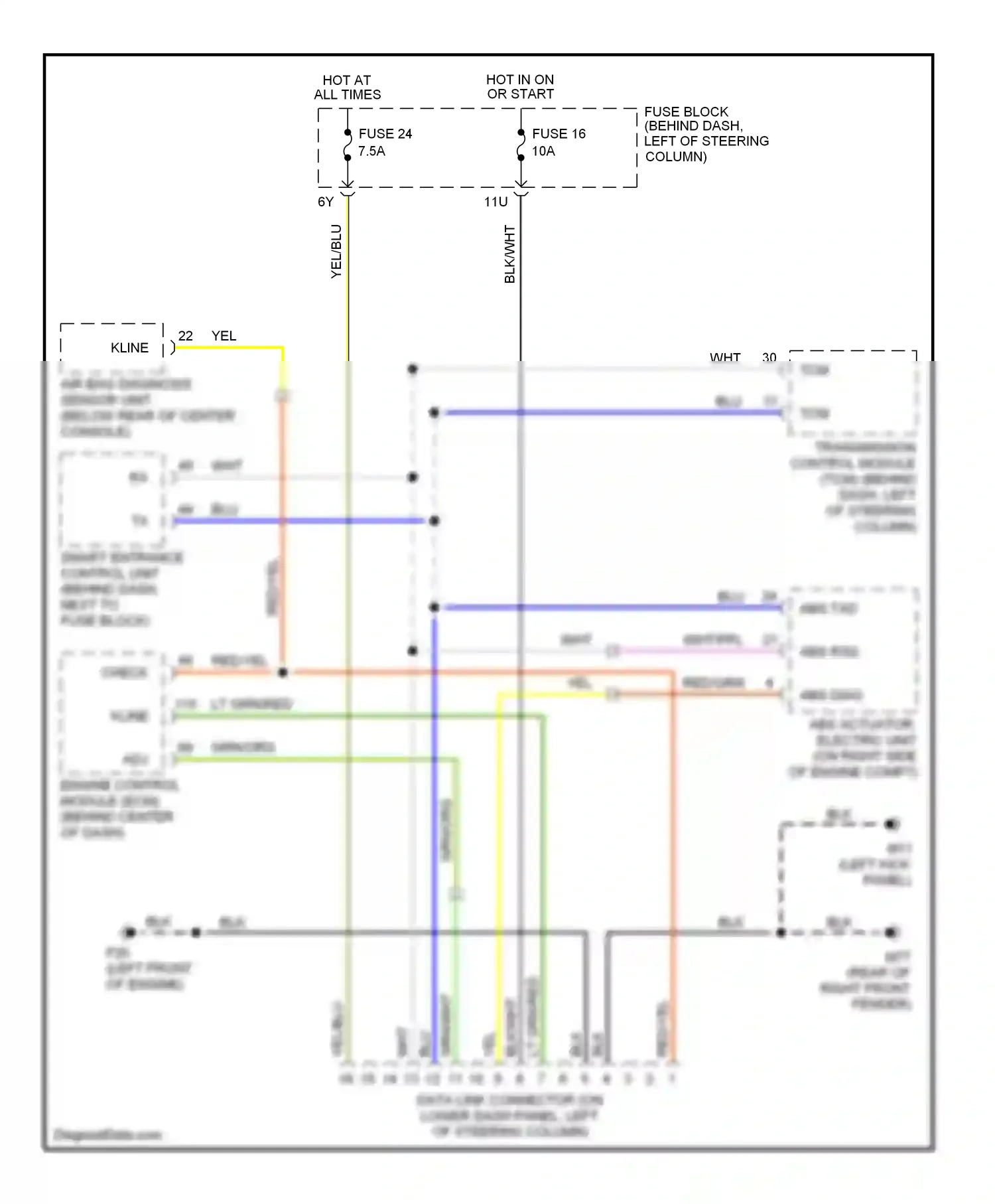 Wiring diagram blu for Nissan Pathfinder II (1995-2004) (6 of 35)