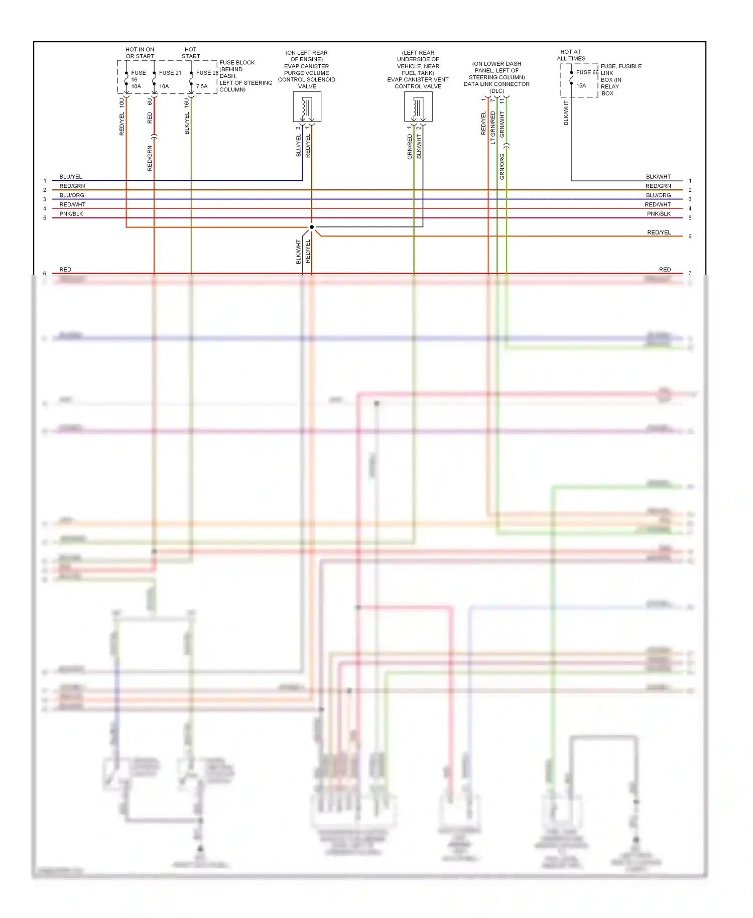 Wiring diagram blu/org for Nissan Pathfinder II (1995-2004) (7 of 8)
