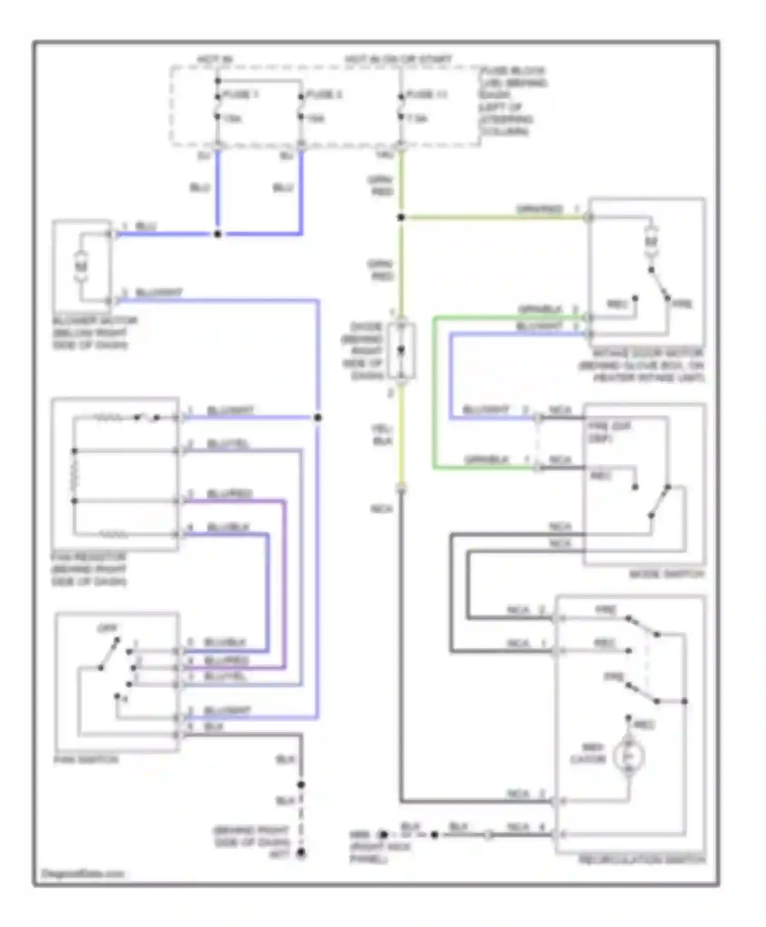 Wiring diagram fuse 1 for Nissan Pathfinder II (1995-2004) (3 of 5)