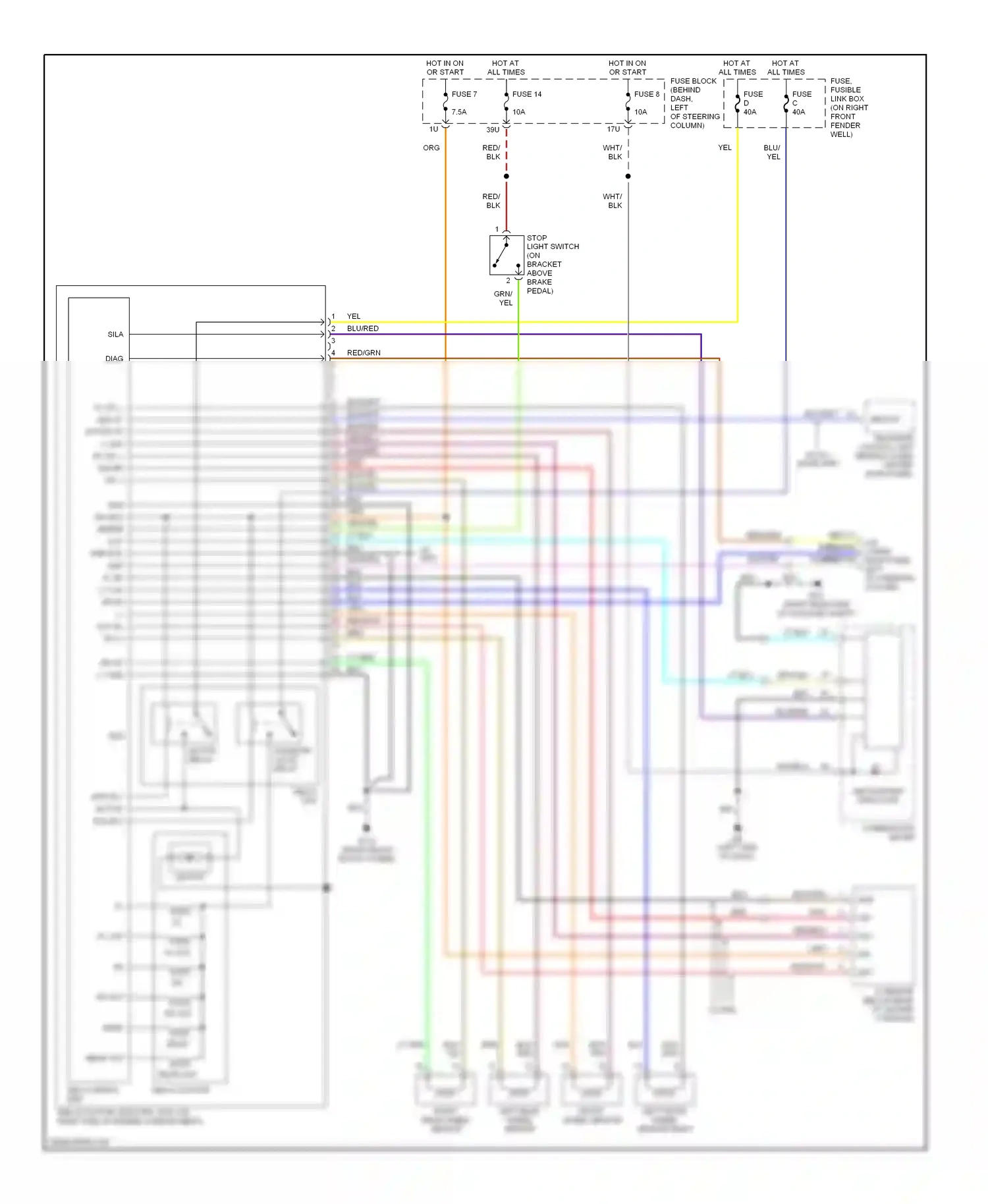 Wiring diagram lt blu for Nissan Pathfinder II (1995-2004) (1 of 14)