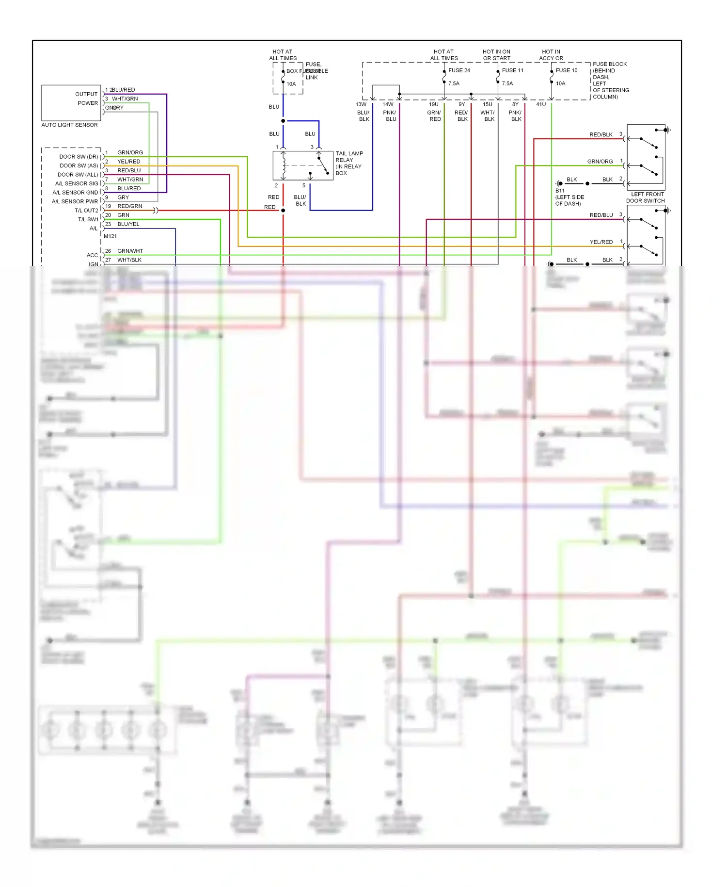 Wiring diagram off auto for Nissan Pathfinder II (1995-2004) (1 of 1)