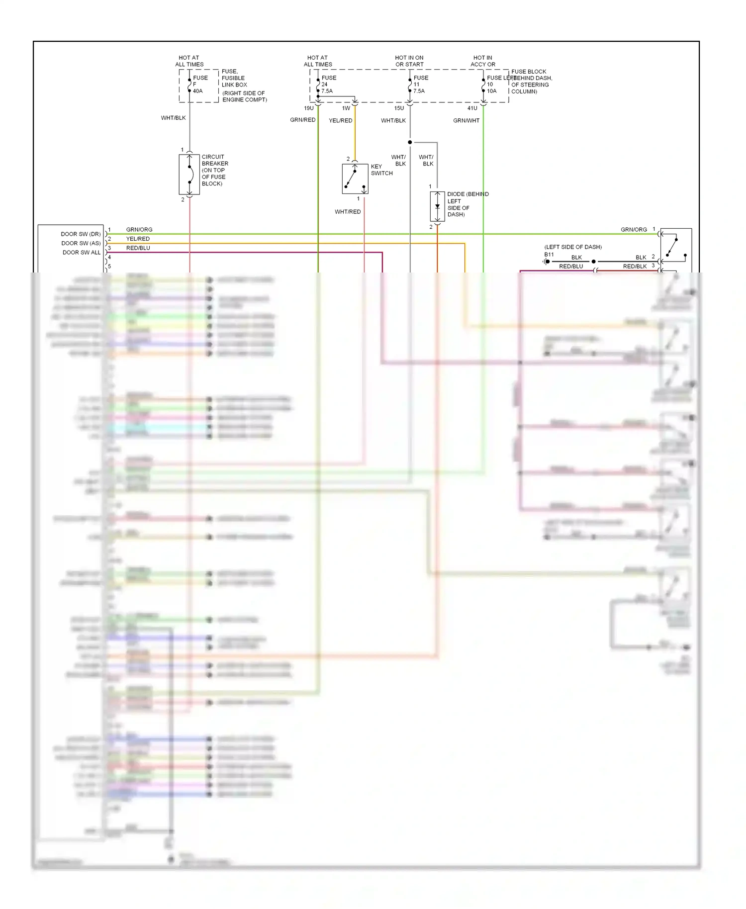 Wiring diagram red for Nissan Pathfinder II (1995-2004) (3 of 43)
