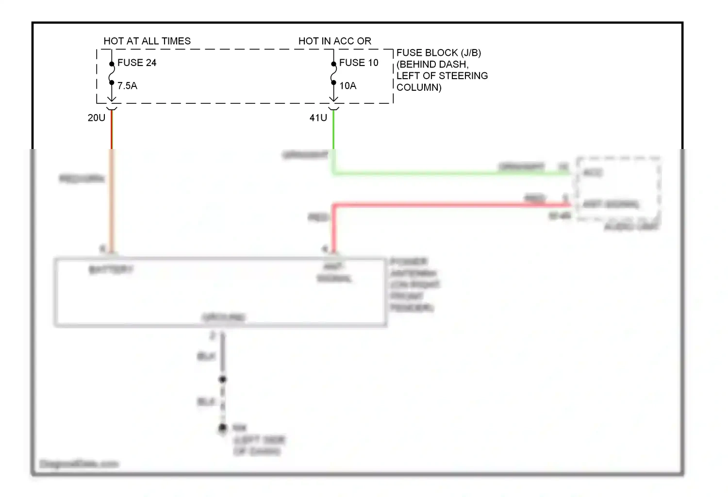 Wiring diagram red for Nissan Pathfinder II (1995-2004) (27 of 43)
