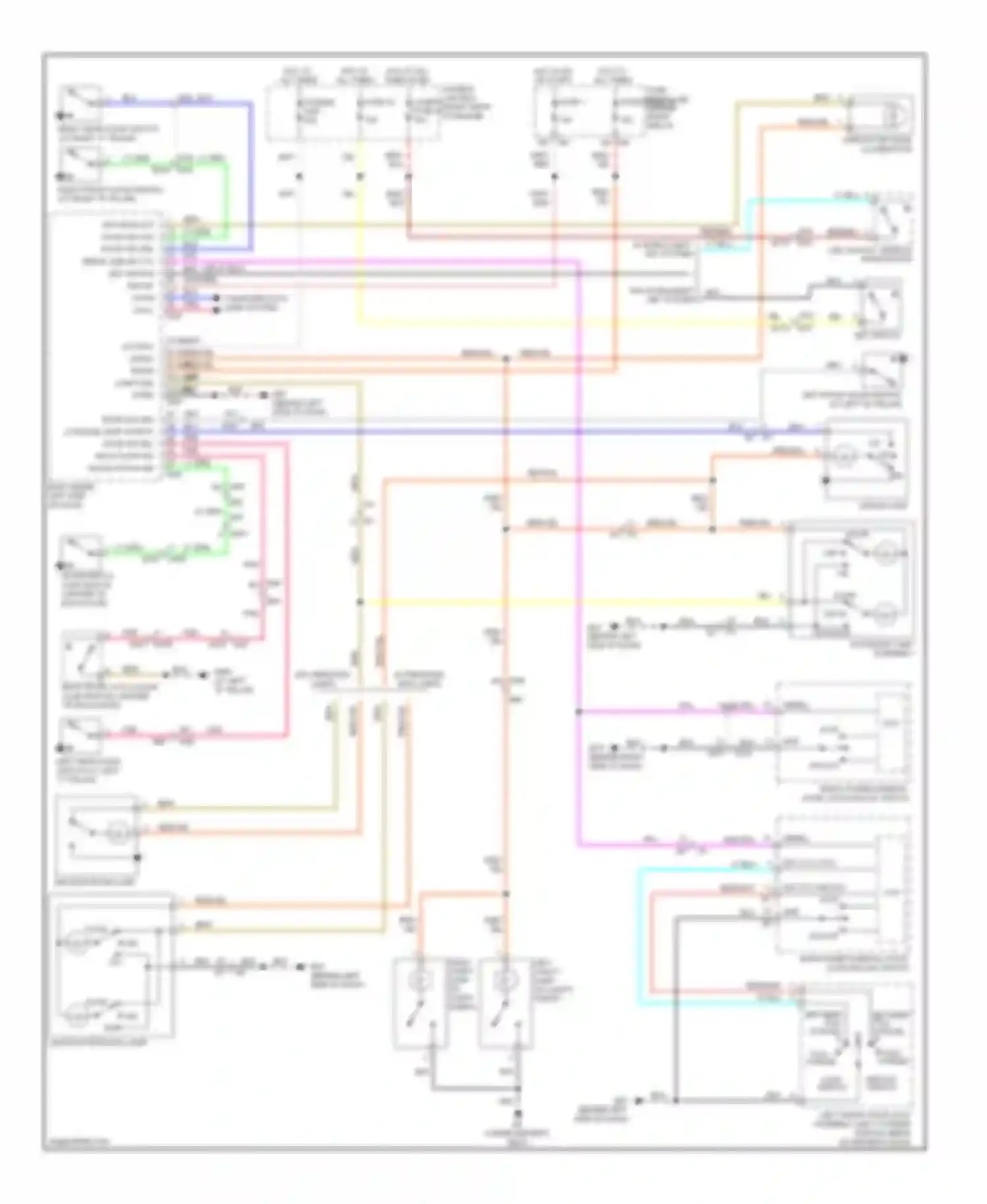 Pathfinder Nissan III facelift (2010-2014): Courtesy lamps circuit
