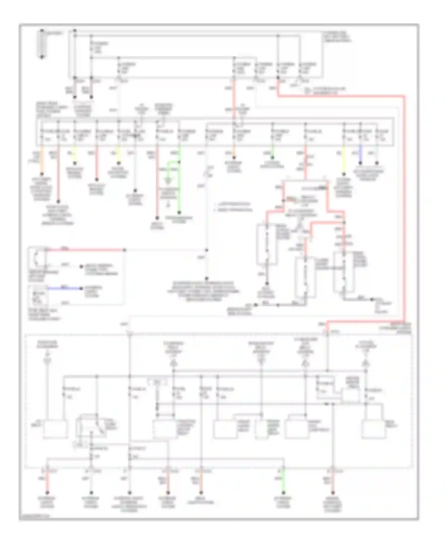 Pathfinder Nissan III facelift (2010-2014): Power distribution circuit (1 of 2)