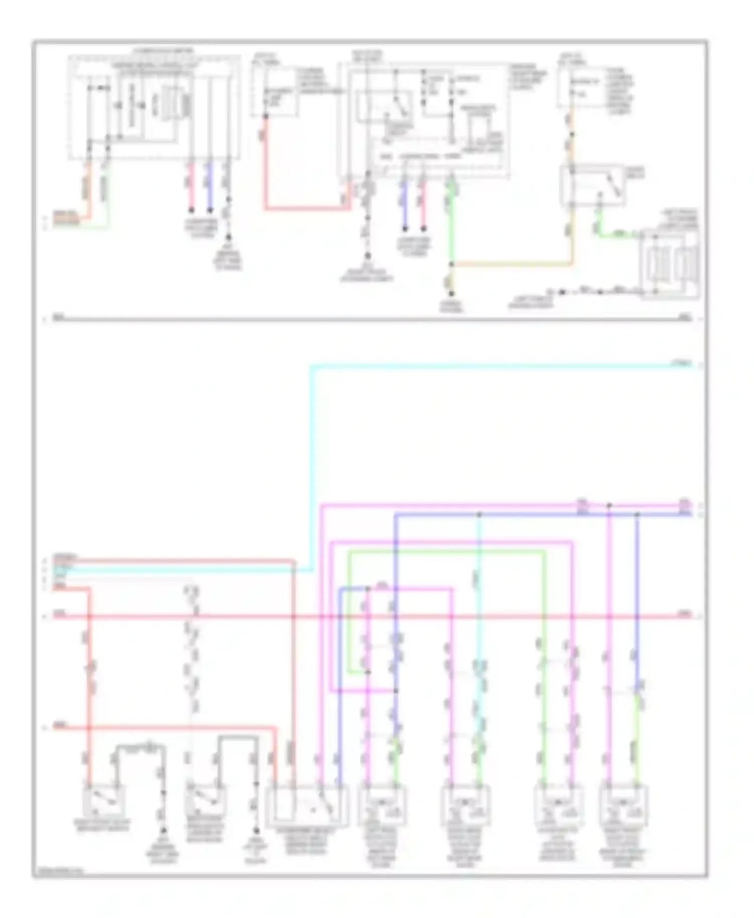 Pathfinder Nissan III facelift (2010-2014): Power door locks circuit, with intelligent key unit (2 of 3)