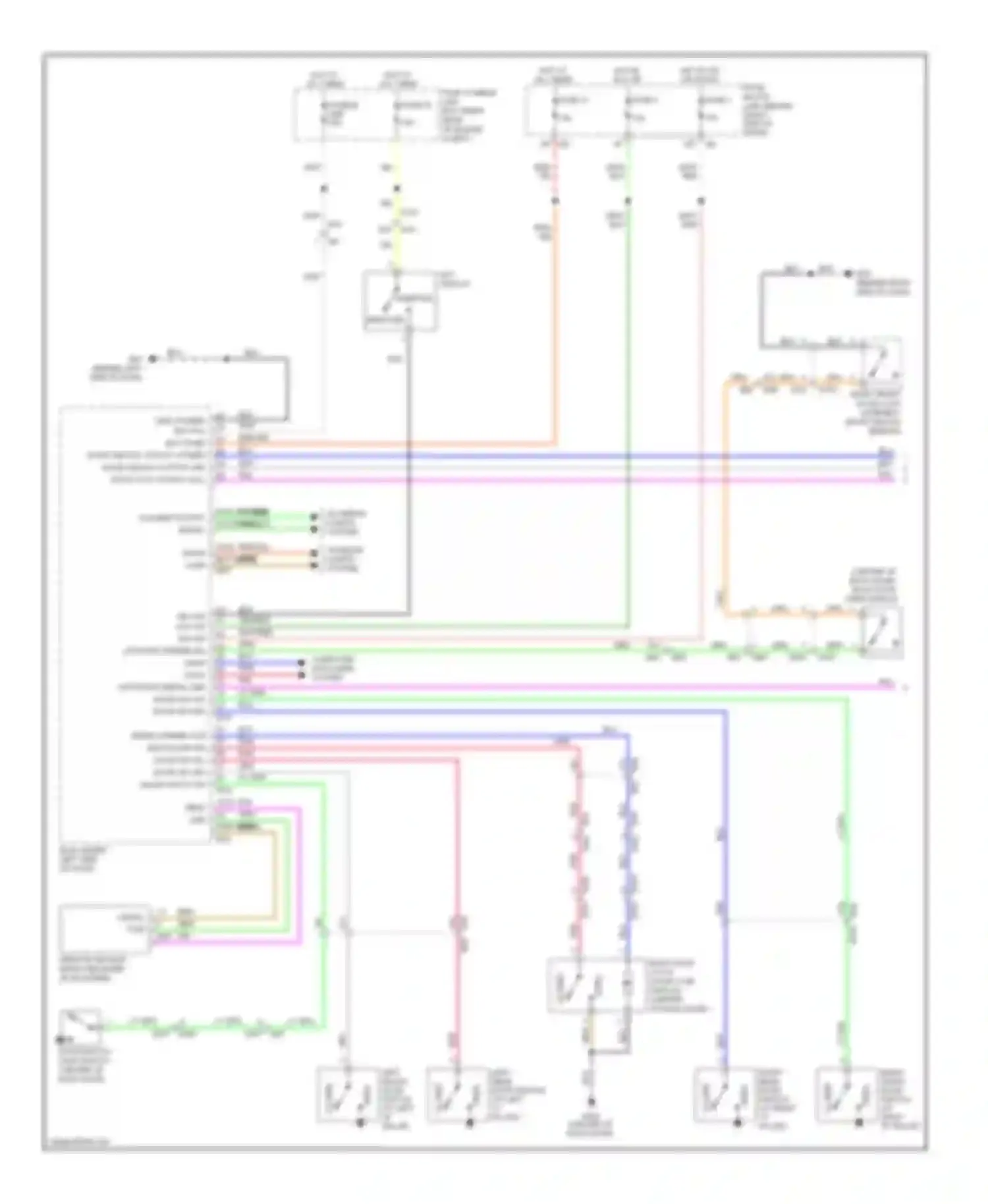 Pathfinder Nissan III facelift (2010-2014): Power door locks circuit, without intelligent key unit (1 of 2)
