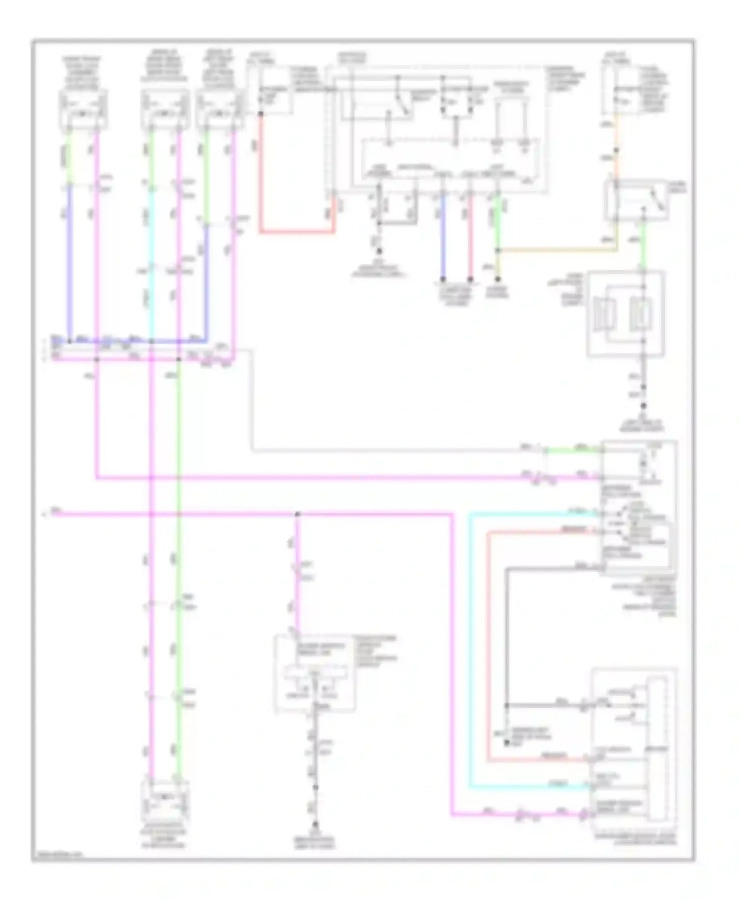 Pathfinder Nissan III facelift (2010-2014): Power door locks circuit, without intelligent key unit (2 of 2)