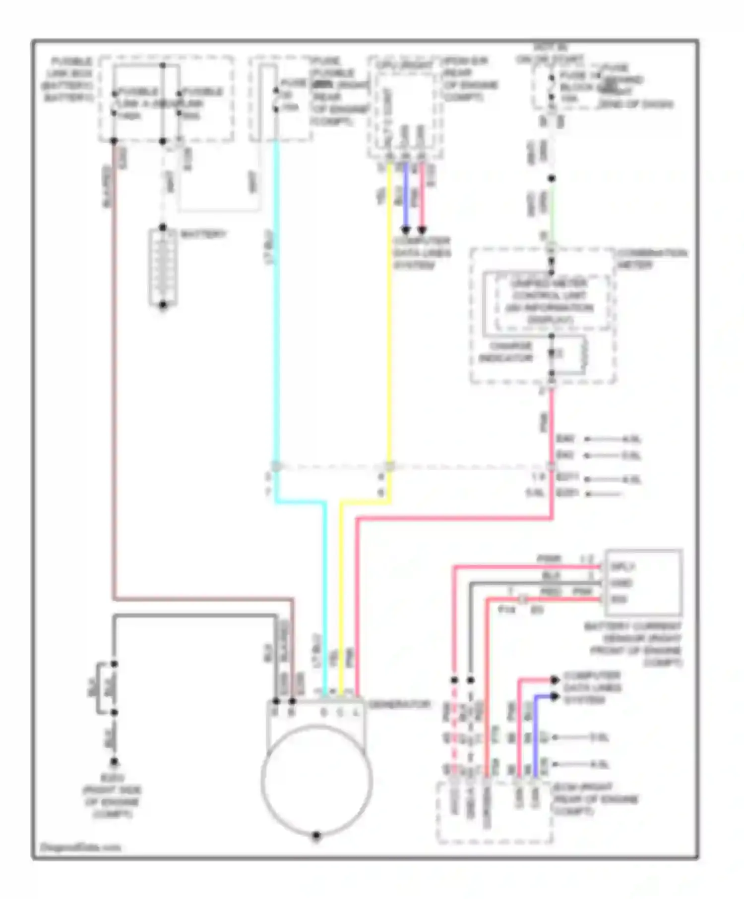 Pathfinder Nissan III facelift (2010-2014): Charging circuit