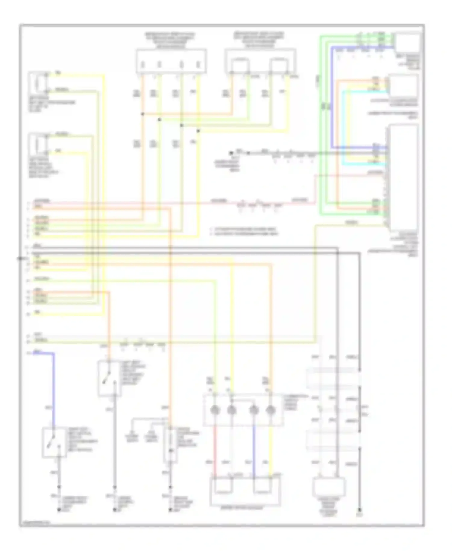 Pathfinder Nissan III facelift (2010-2014): Supplemental restraints circuit (2 of 2)