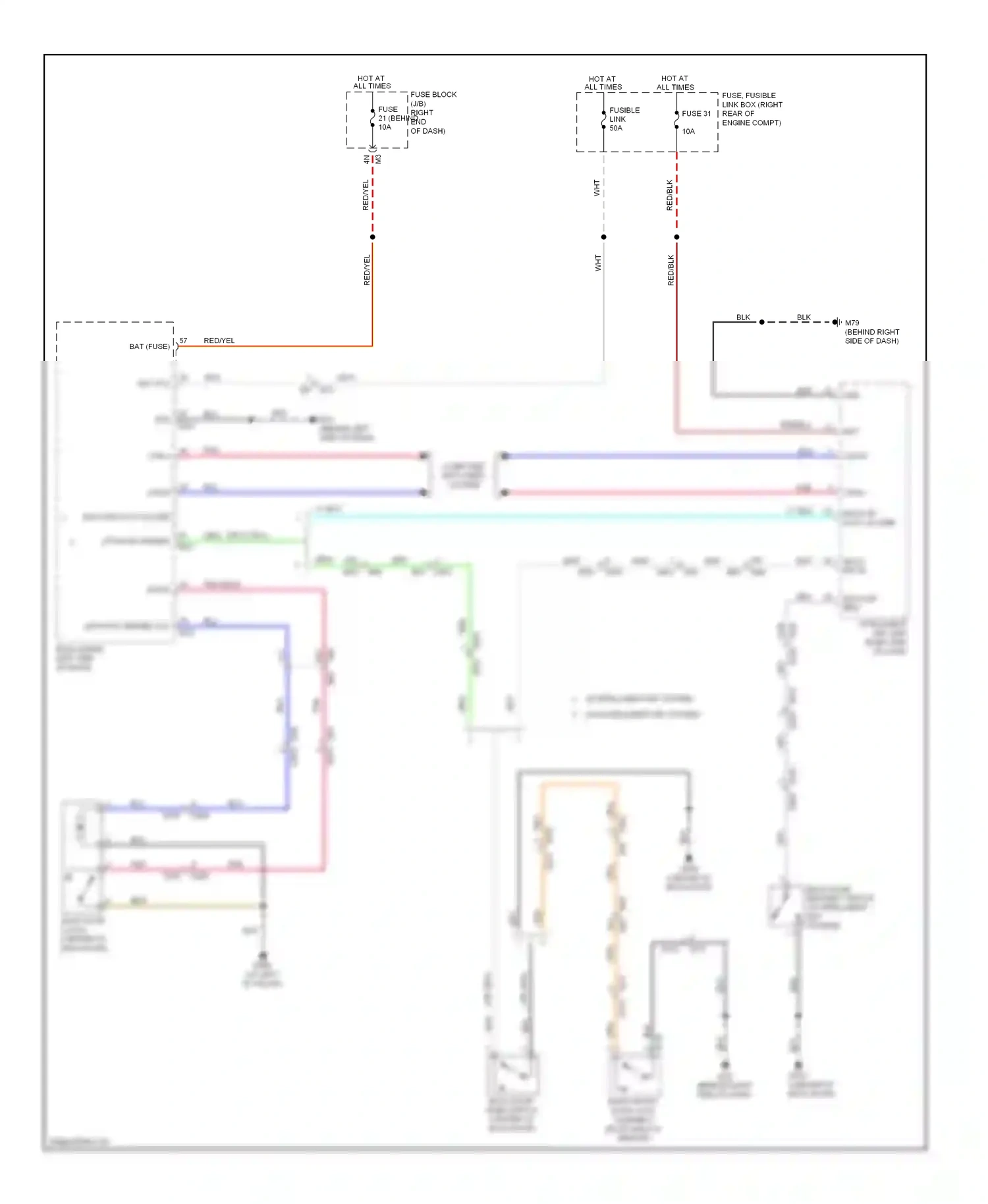 Wiring diagram back dr req sw for Nissan Pathfinder III facelift (2010-2014) (1 of 1)