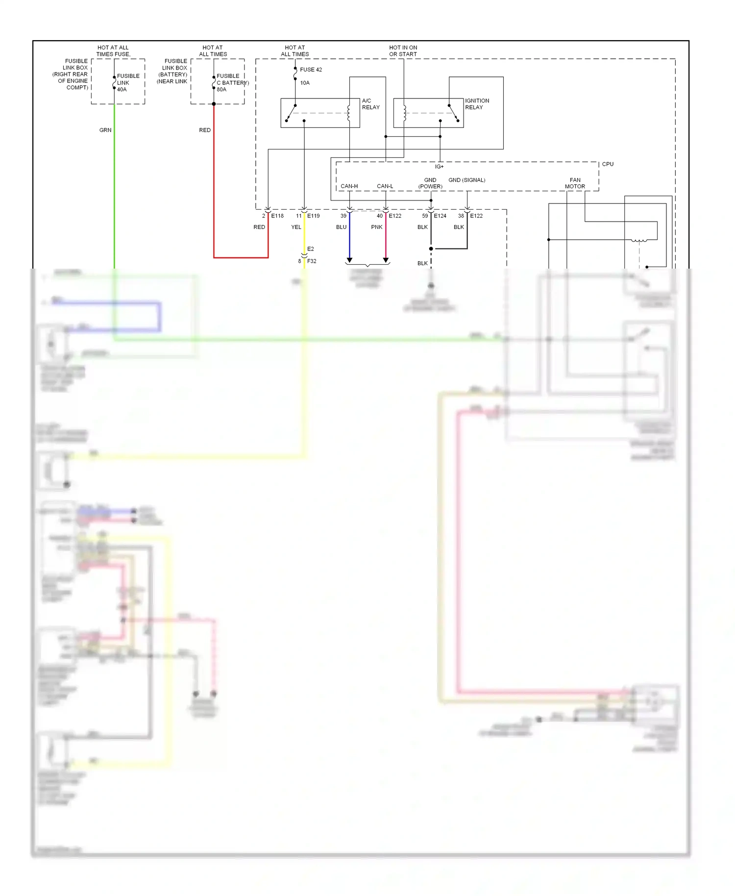 Nissan Pathfinder III facelift (2010-2014) engine controls system wiring diagram  (2 of 2)