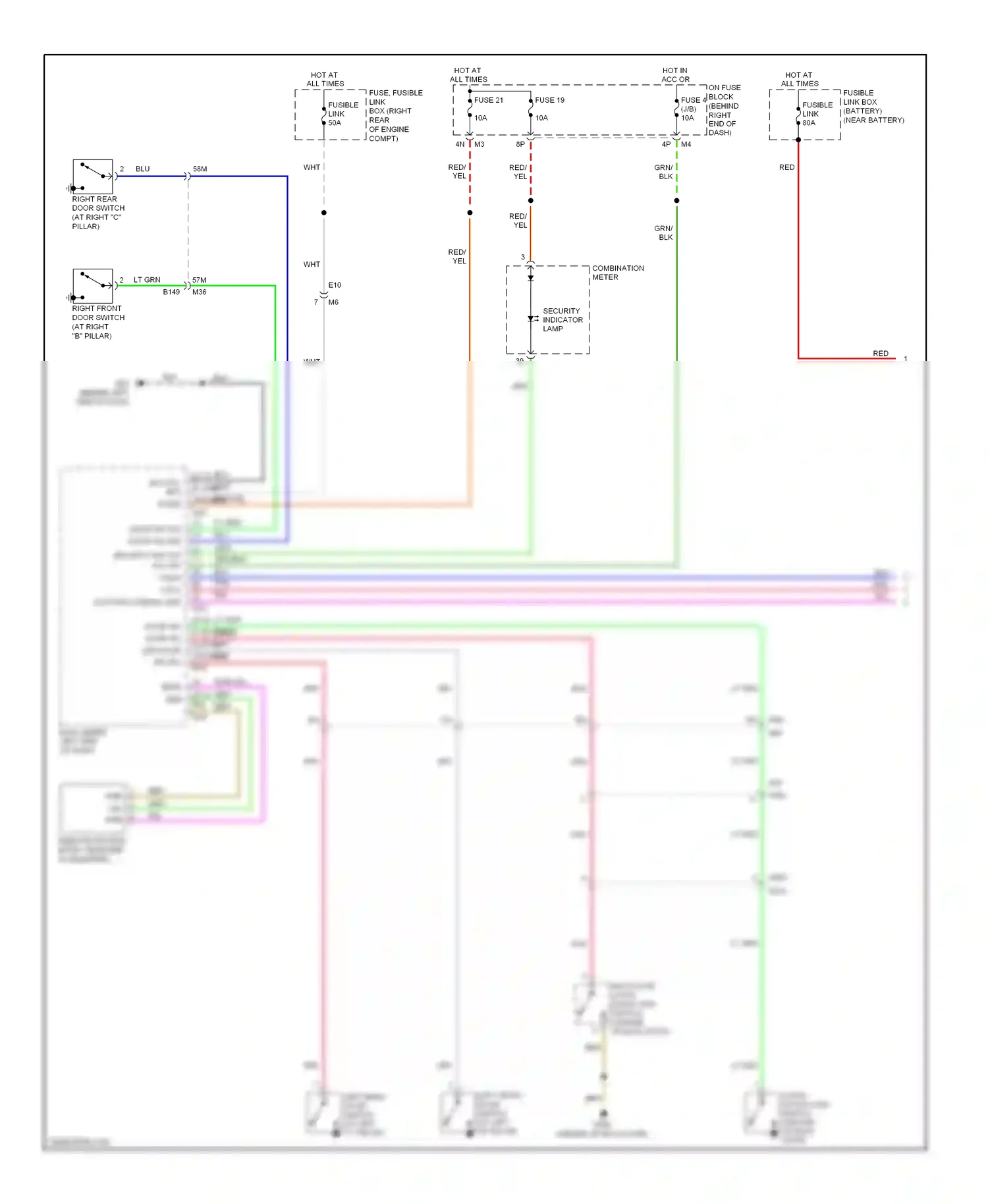 Wiring diagram fuse 21 for Nissan Pathfinder III facelift (2010-2014) (3 of 6)