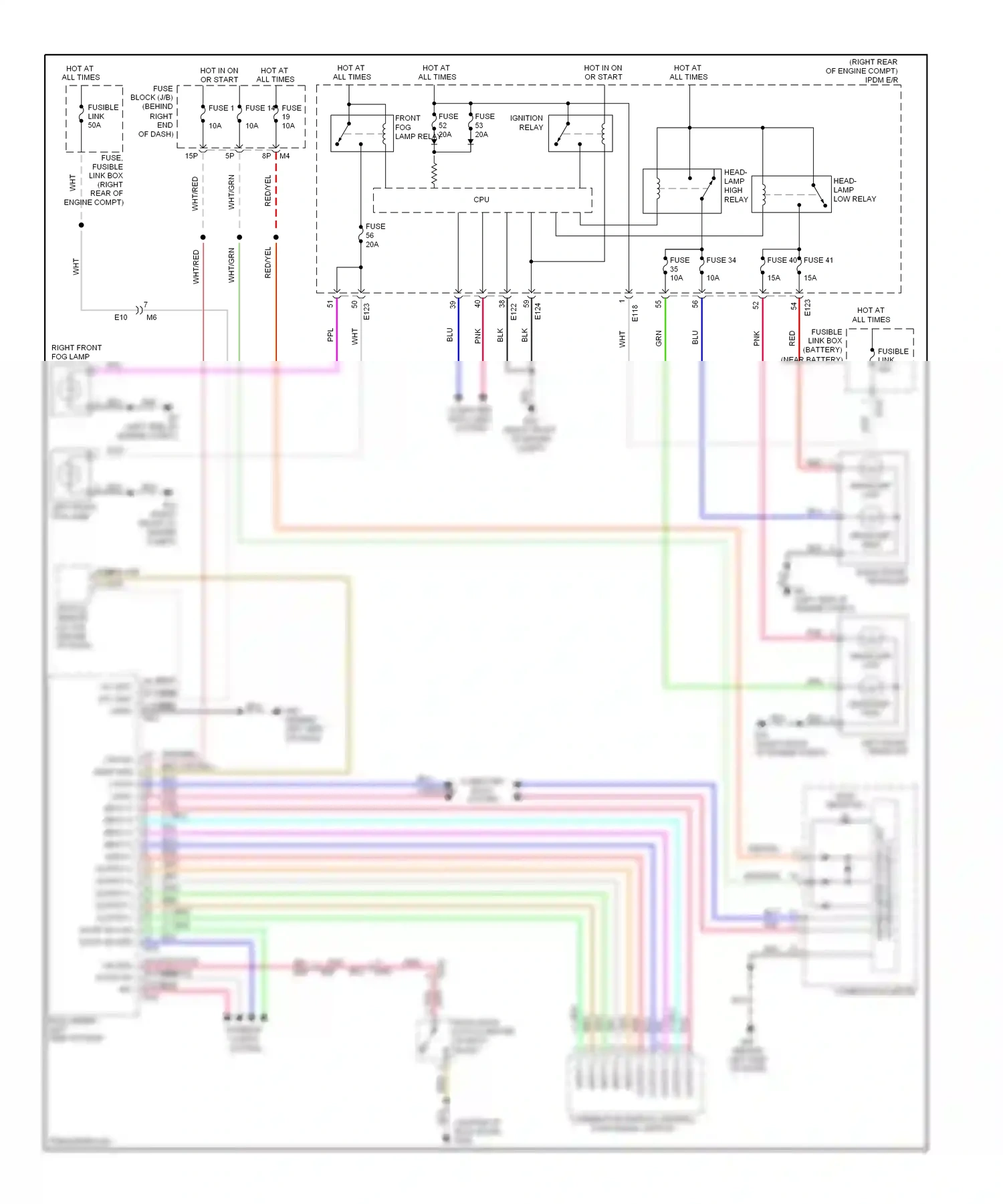 Wiring diagram output 3 for Nissan Pathfinder III facelift (2010-2014) (2 of 3)
