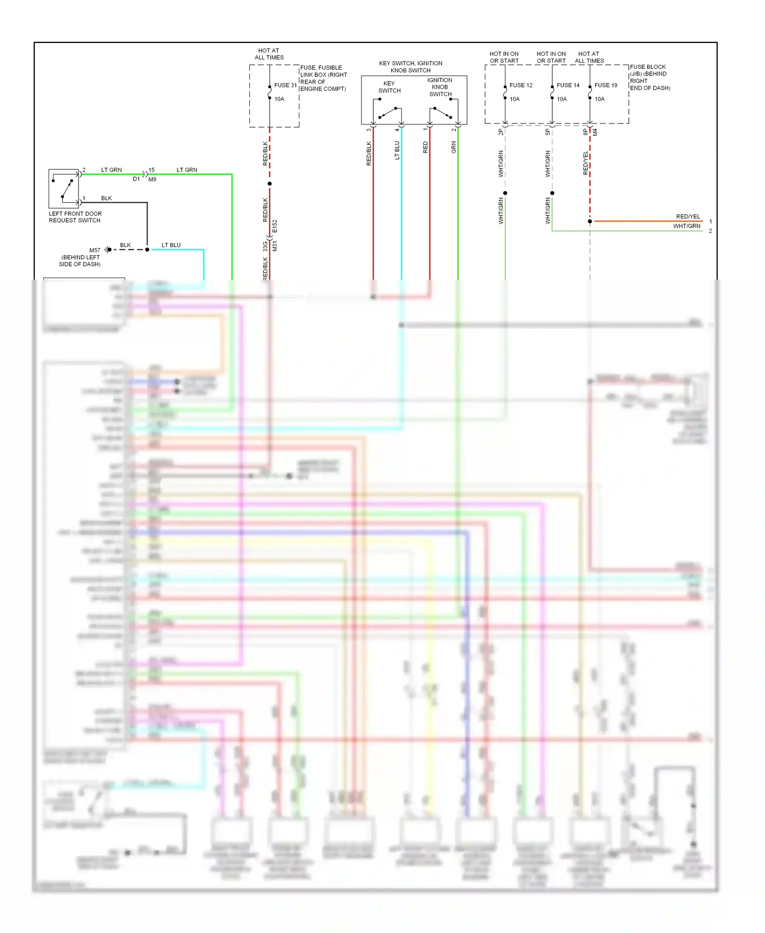 Wiring diagram park position switch for Nissan Pathfinder III facelift (2010-2014) (2 of 2)