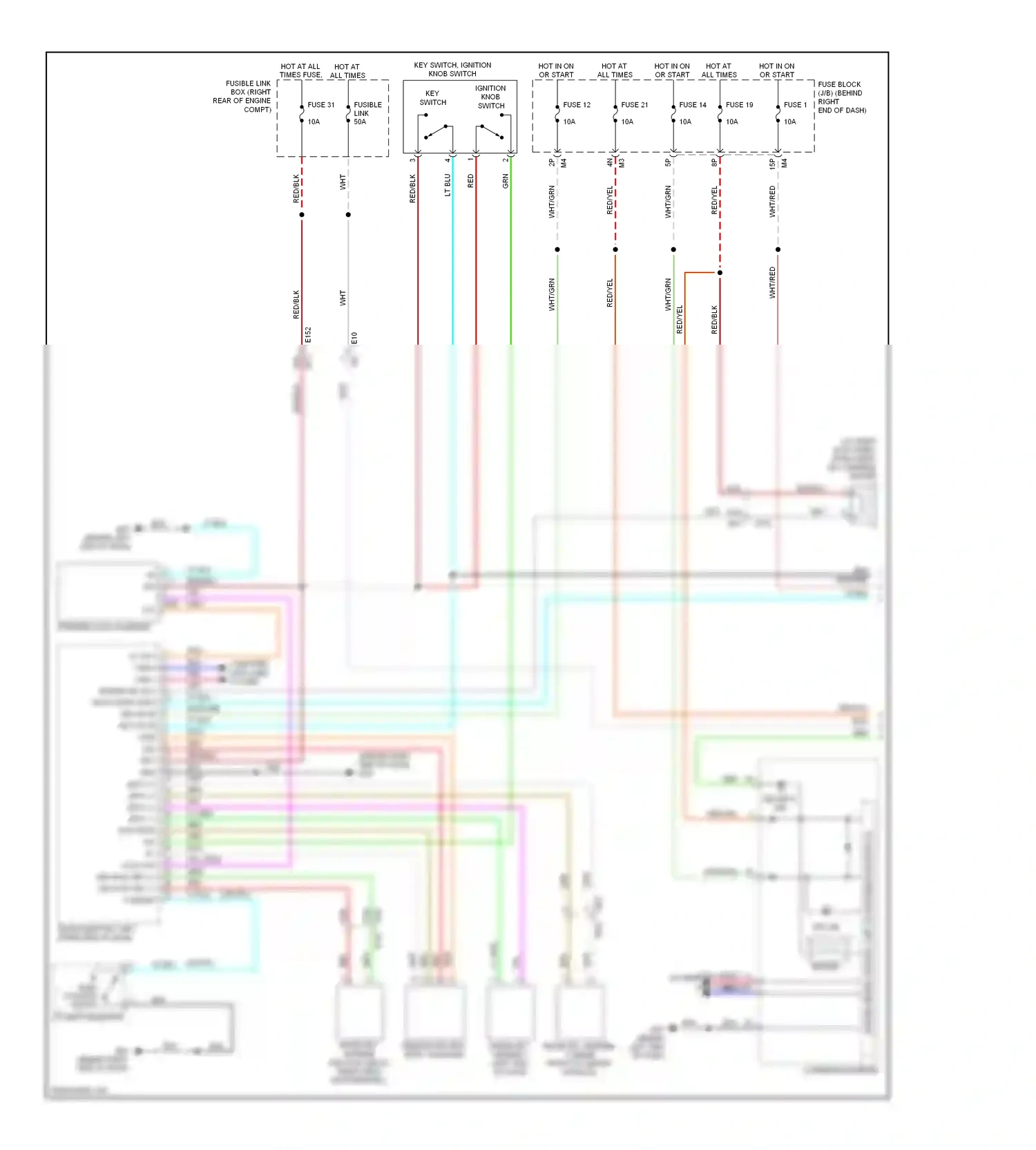 Wiring diagram park position switch for Nissan Pathfinder III facelift (2010-2014) (1 of 2)