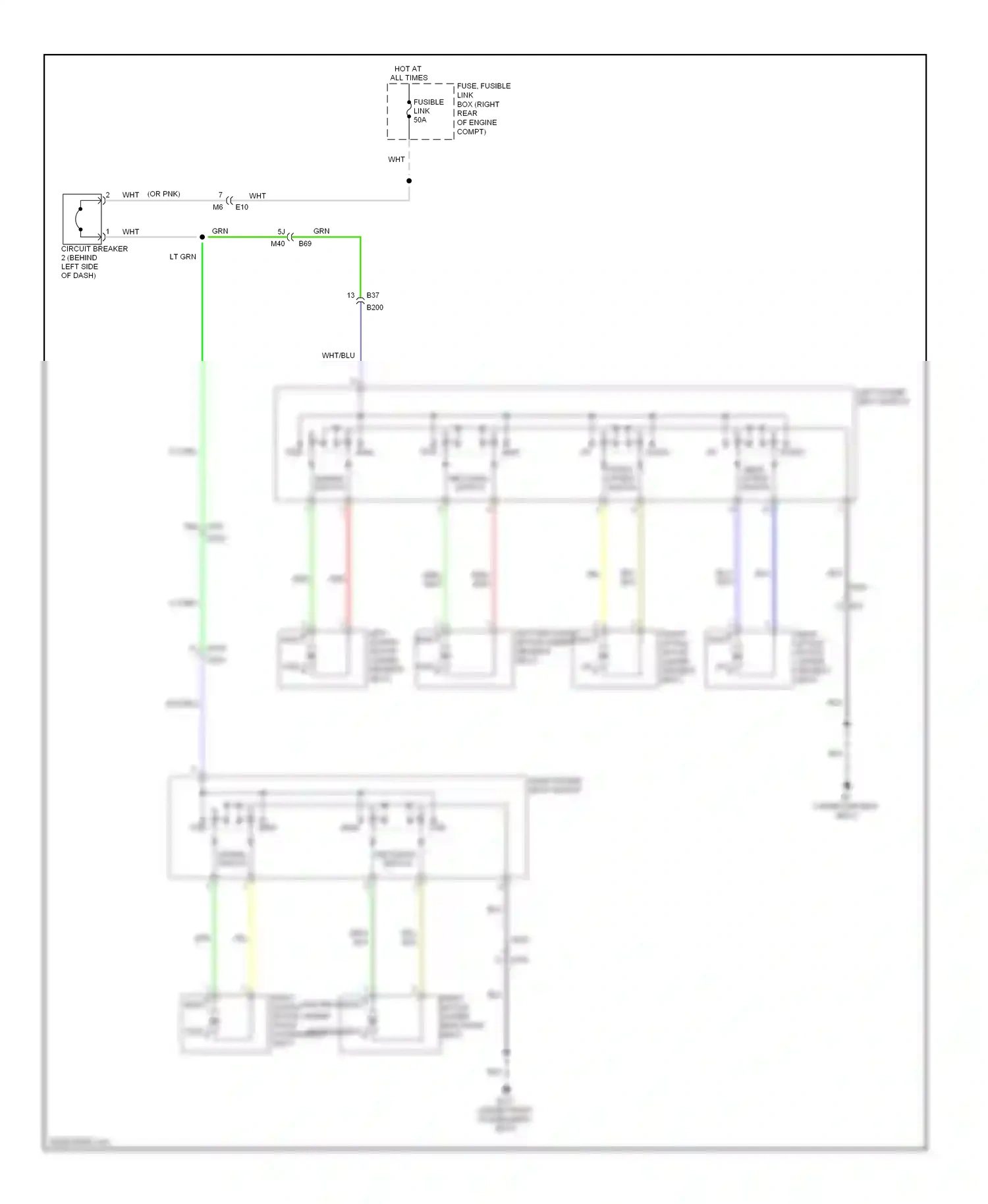 Wiring diagram rear lifting switch for Nissan Pathfinder III facelift (2010-2014) (1 of 1)